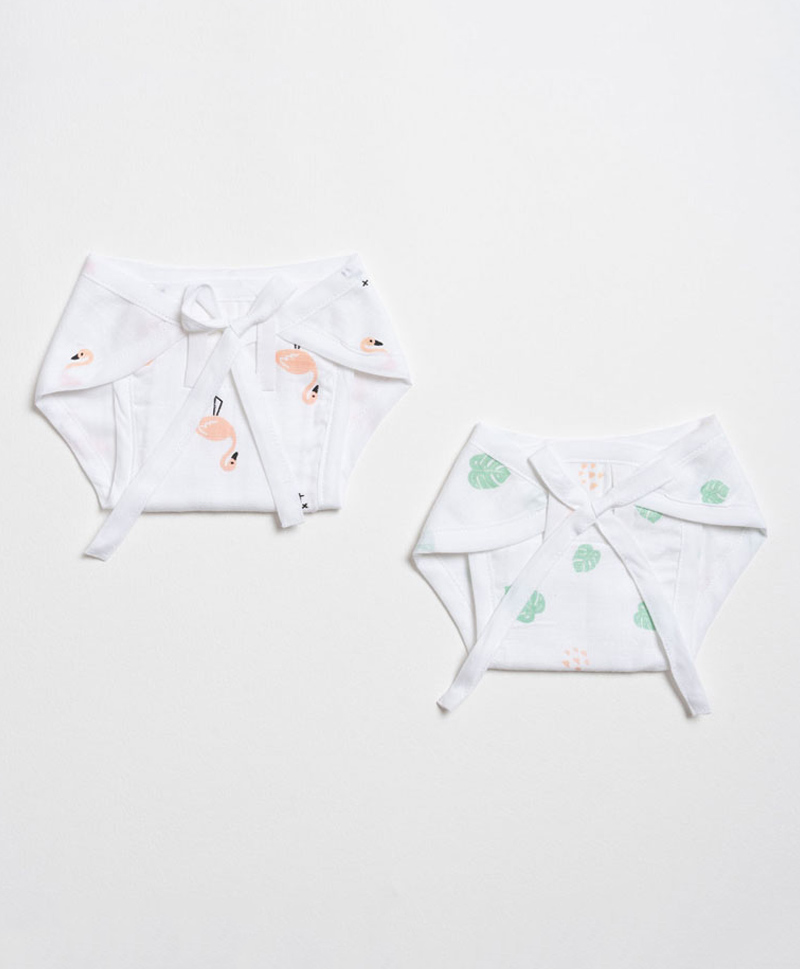 Aariro Organic Cotton Nappy Tropical flamingo  Set of 2-image-20