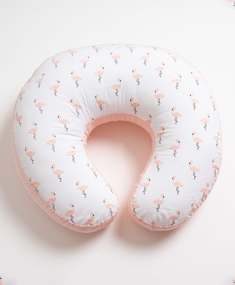 Aariro Organic Cotton Nursing Pillow Cover Tropical Flamingo-image-33
