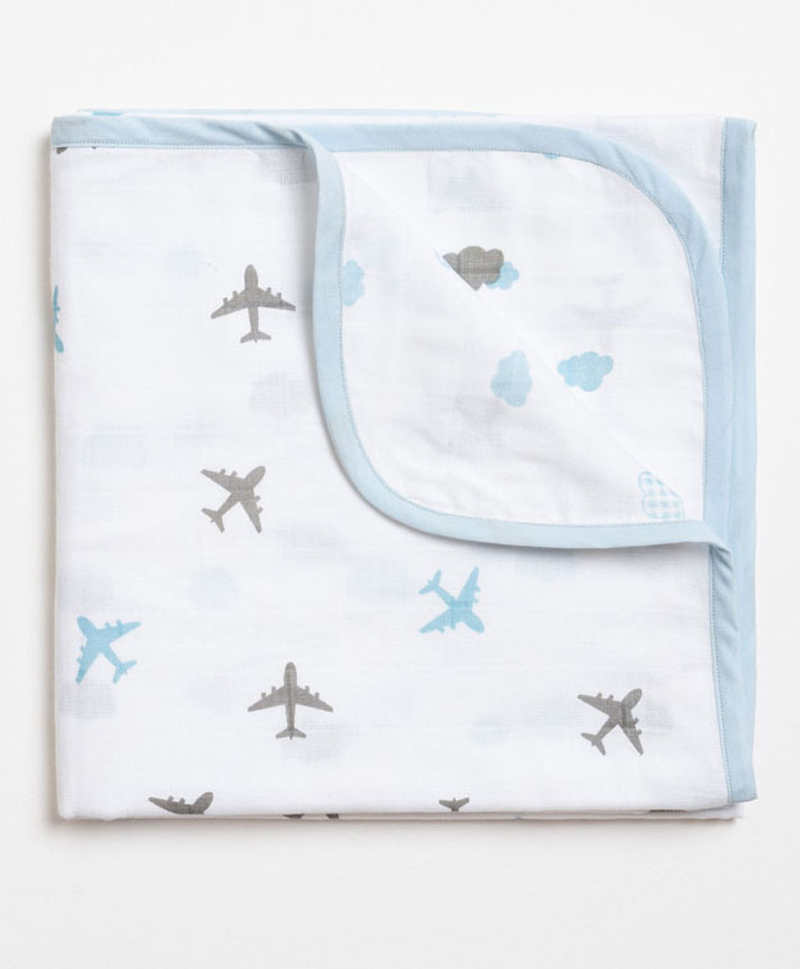 Aariro Organic Cotton Reversible Muslin Blanket Dream Big-image-3