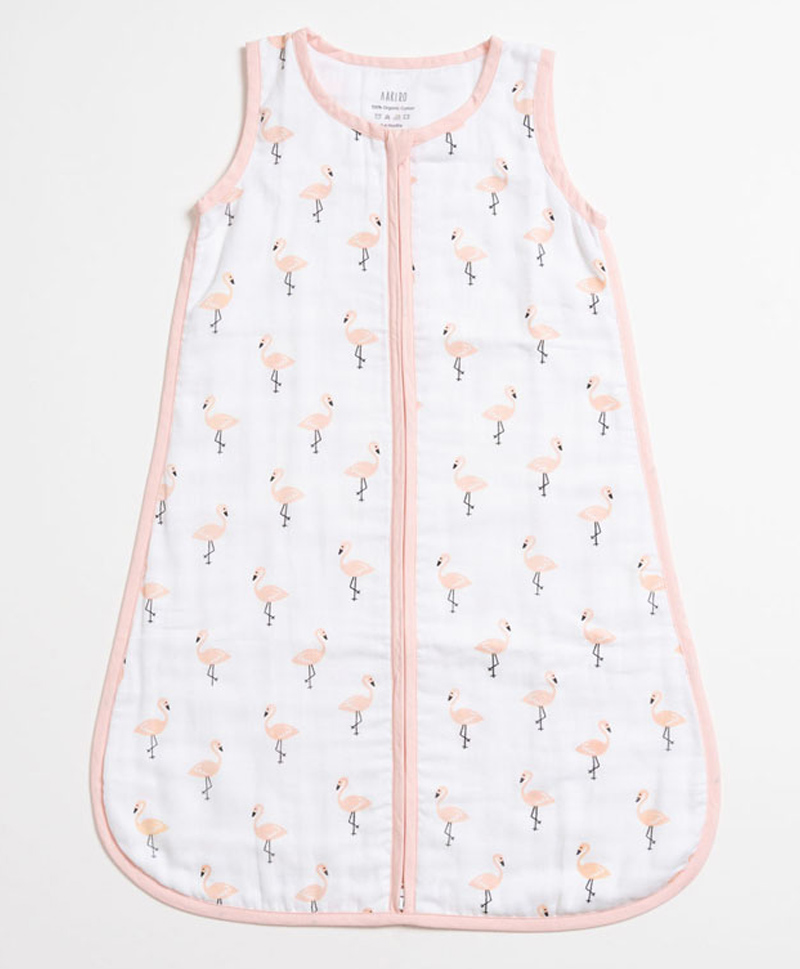 Aariro Organic Cotton Sleep bag Tropical Flamingo  0-6m-image-1