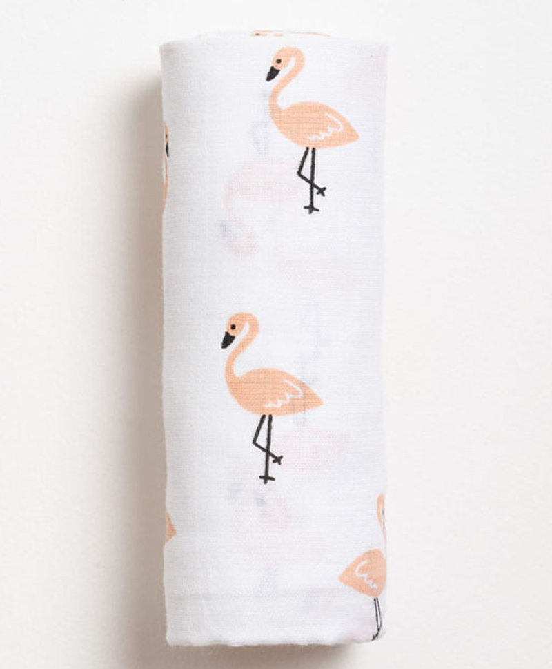 Aariro Organic Cotton Swaddle Flamingo-image-0