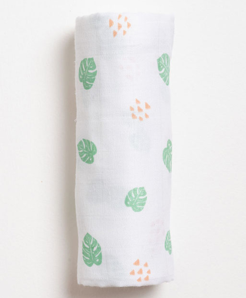 Aariro Organic Cotton Swaddle Tropical leaves-image-16