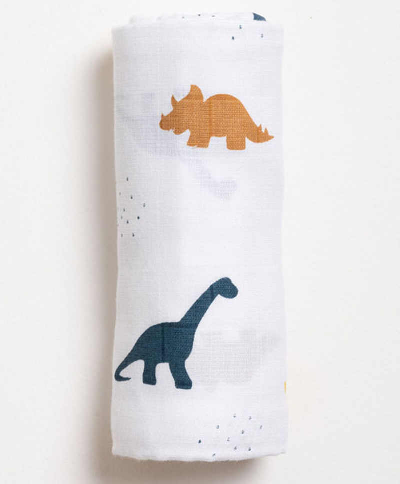 Aariro Organic Cotton Swaddle Little Dino-image-17