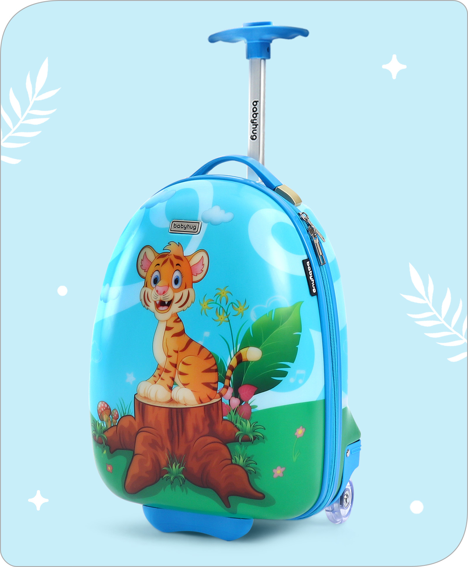 Babyhug Trolley Bag Tiger Print Blue -16 Inches-image-31