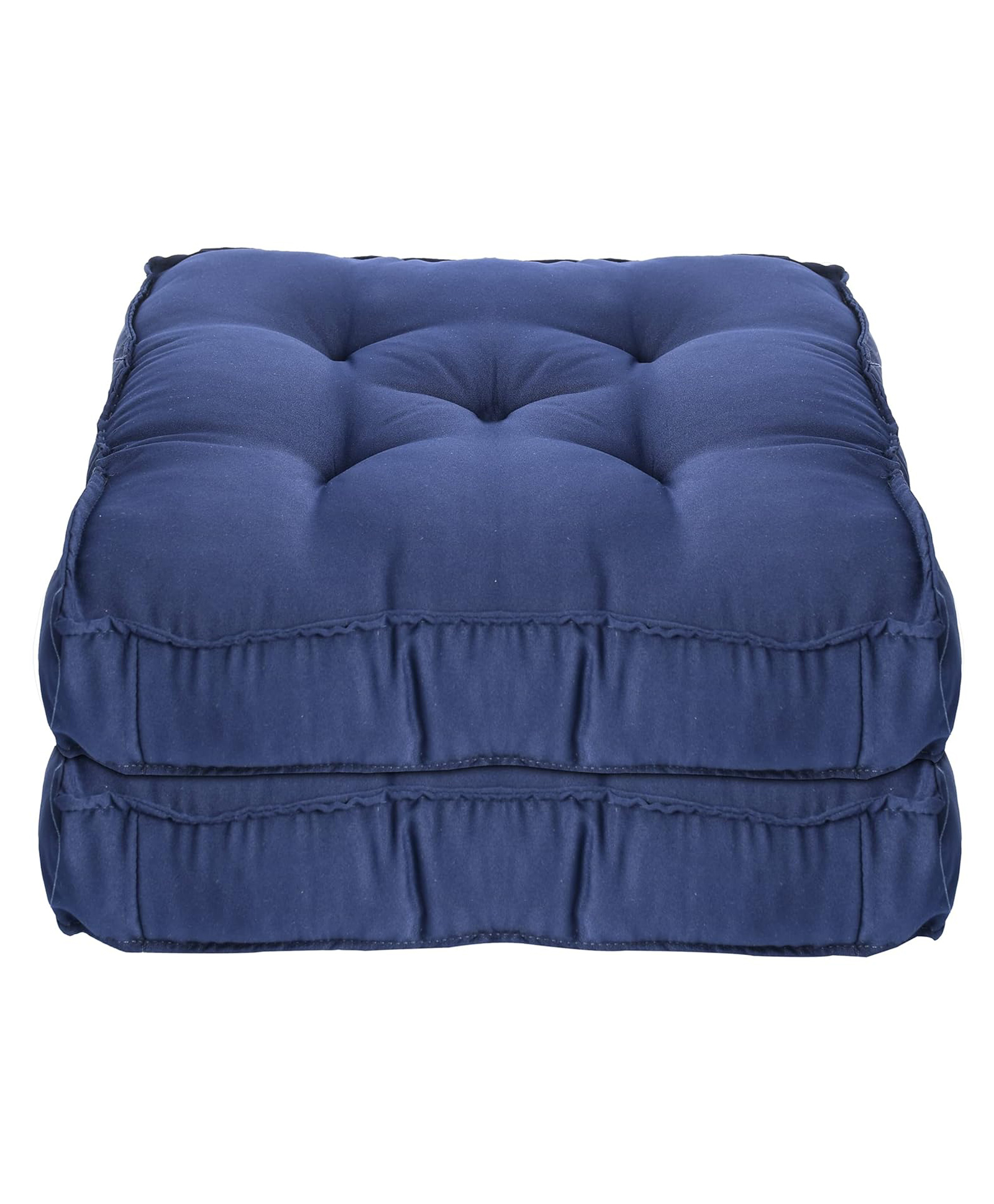 Kuber Industries Microfiber Square Chair PadCushion for Office, Home or Car Sitting-Pack of 2, 18*18 Inch Navy Blue-picture-10