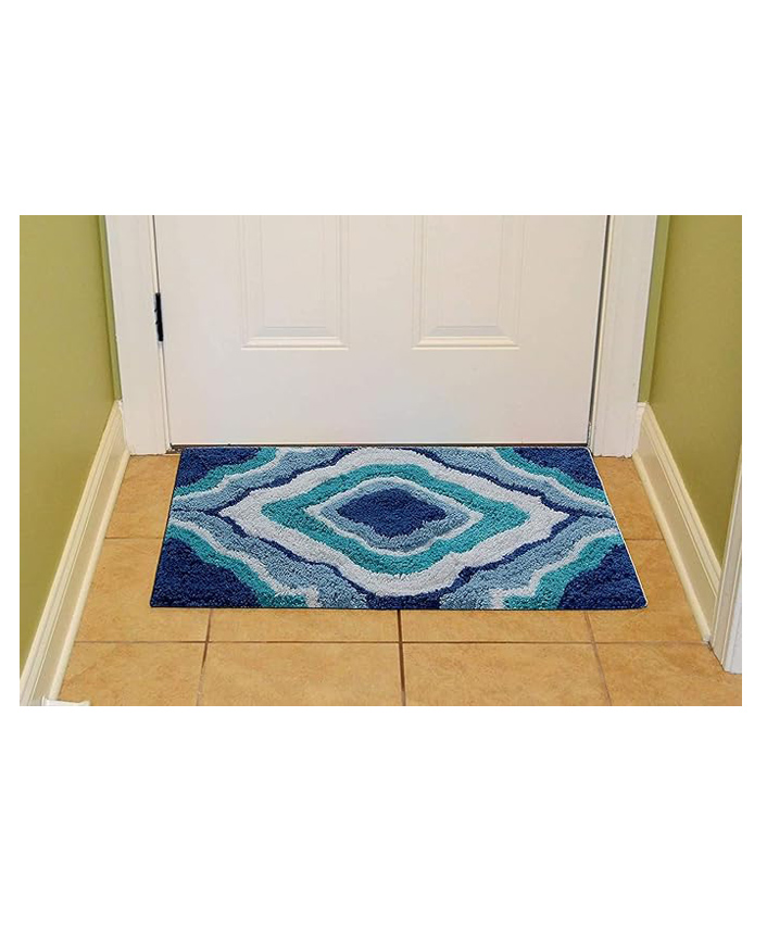 AAZEEM  Premium Cotton Door Mat for Home (Blue) - Set of 1-picture-14