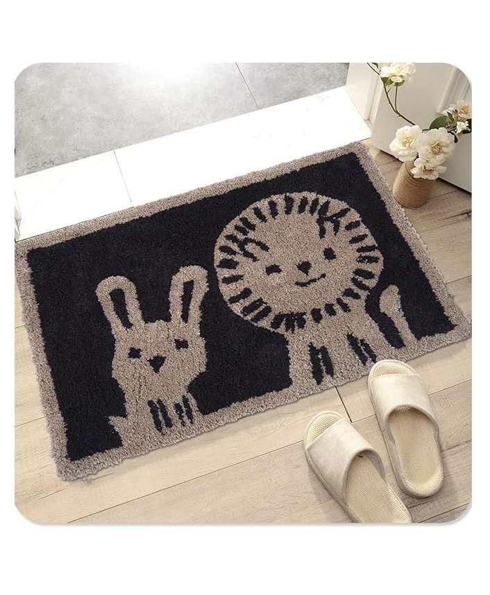 AAZEEM Abstract Cotton  Door mat  for Home (Brown)