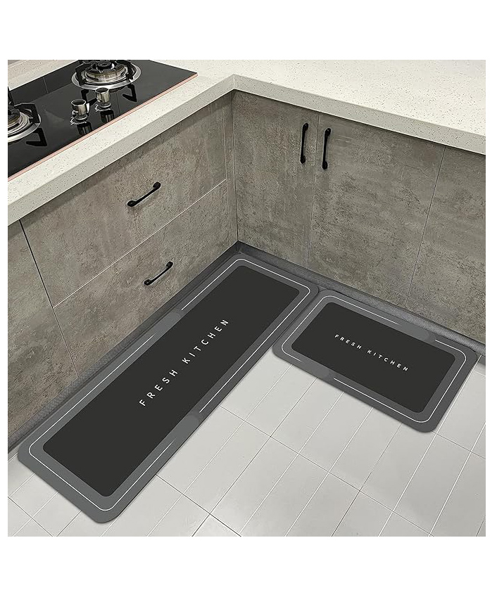 AAZEEM Kitchen Rugs Set 2 Piece Kitchen Runner and Mat Combo|Kitchen Floor mats|Cushioned Anti Fatigue Non Skid Waterproof Comfort Standing Kitchen Rug |Size - 120 * 40 cm, 40 * 60 cm|-picture-17