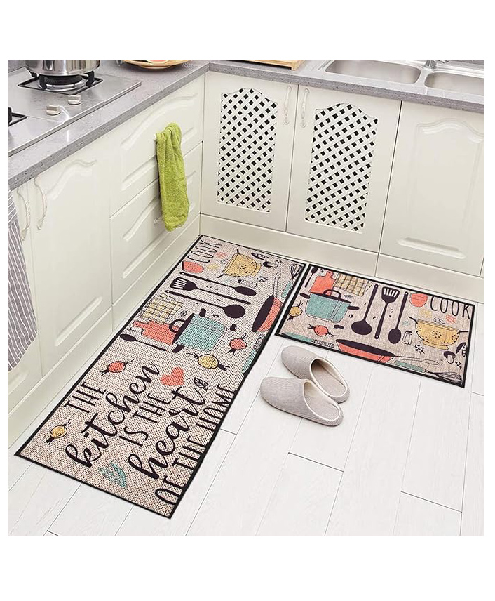 AAZEEM Kitchen Floor Mat & Runner with Anti Skid Backing -  Set of 2-picture-41