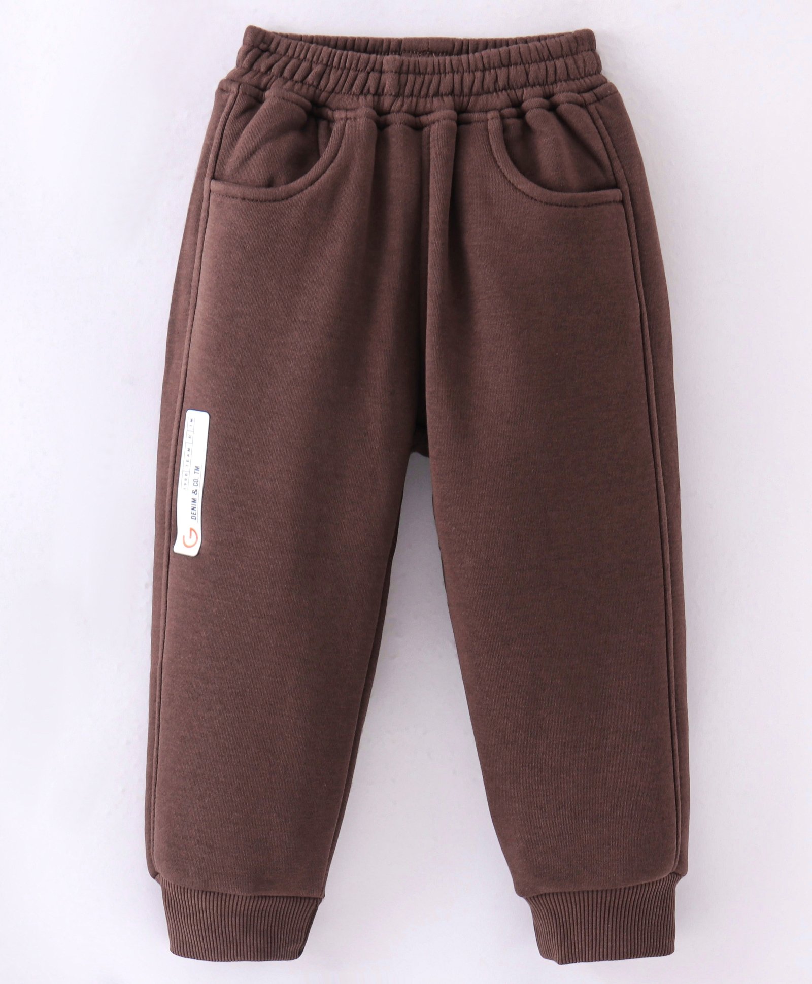 Little Kangaroos Full Length Lounge Pant with Text Print - Brown-image-2
