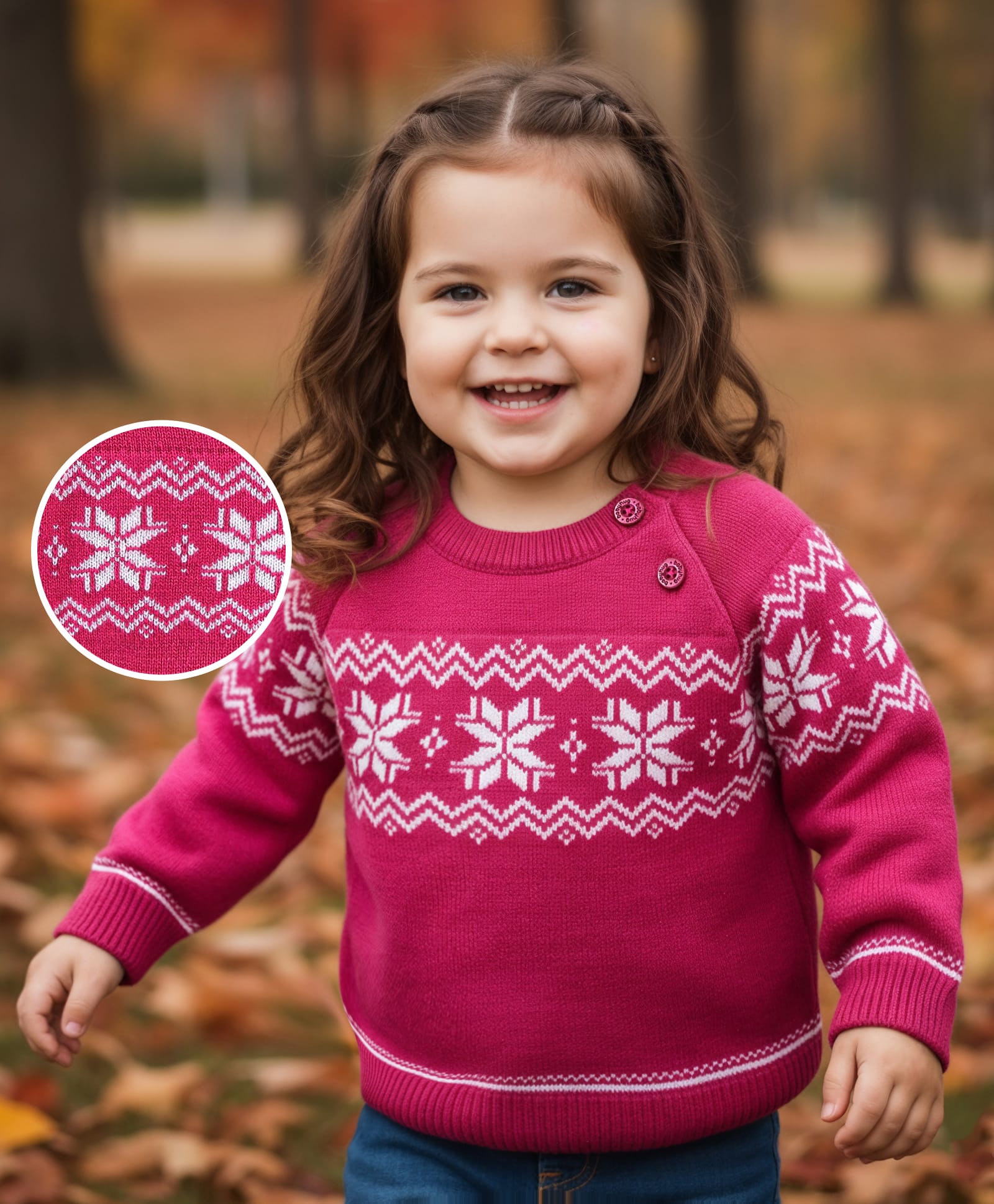 Babyhug Knitted Full Raglan Sleeves Pullovers Sweater With Floral Design - Pink-image-43