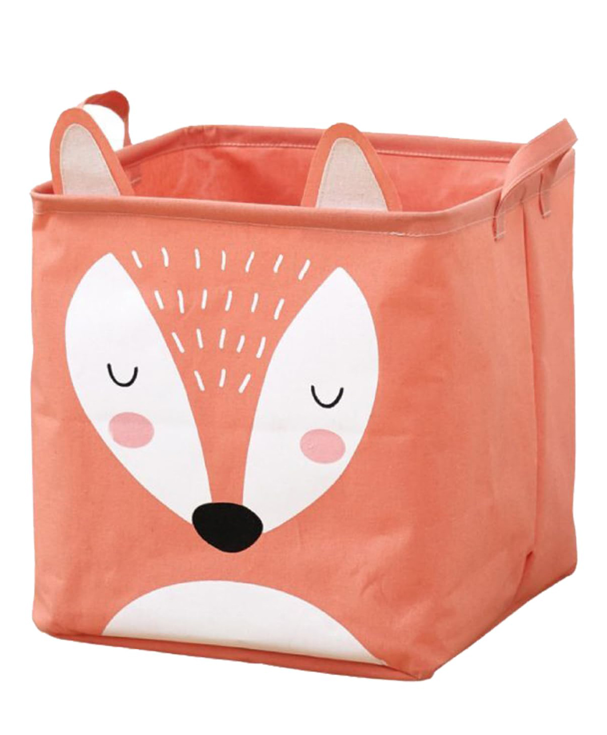 House of Quirk Collapsible Square Storage Baskets Cute Kids Toys Storage Organiser for Laundry Basket Organizer Home, Bedroom, Dorm, Clothes (Orange)-picture-17