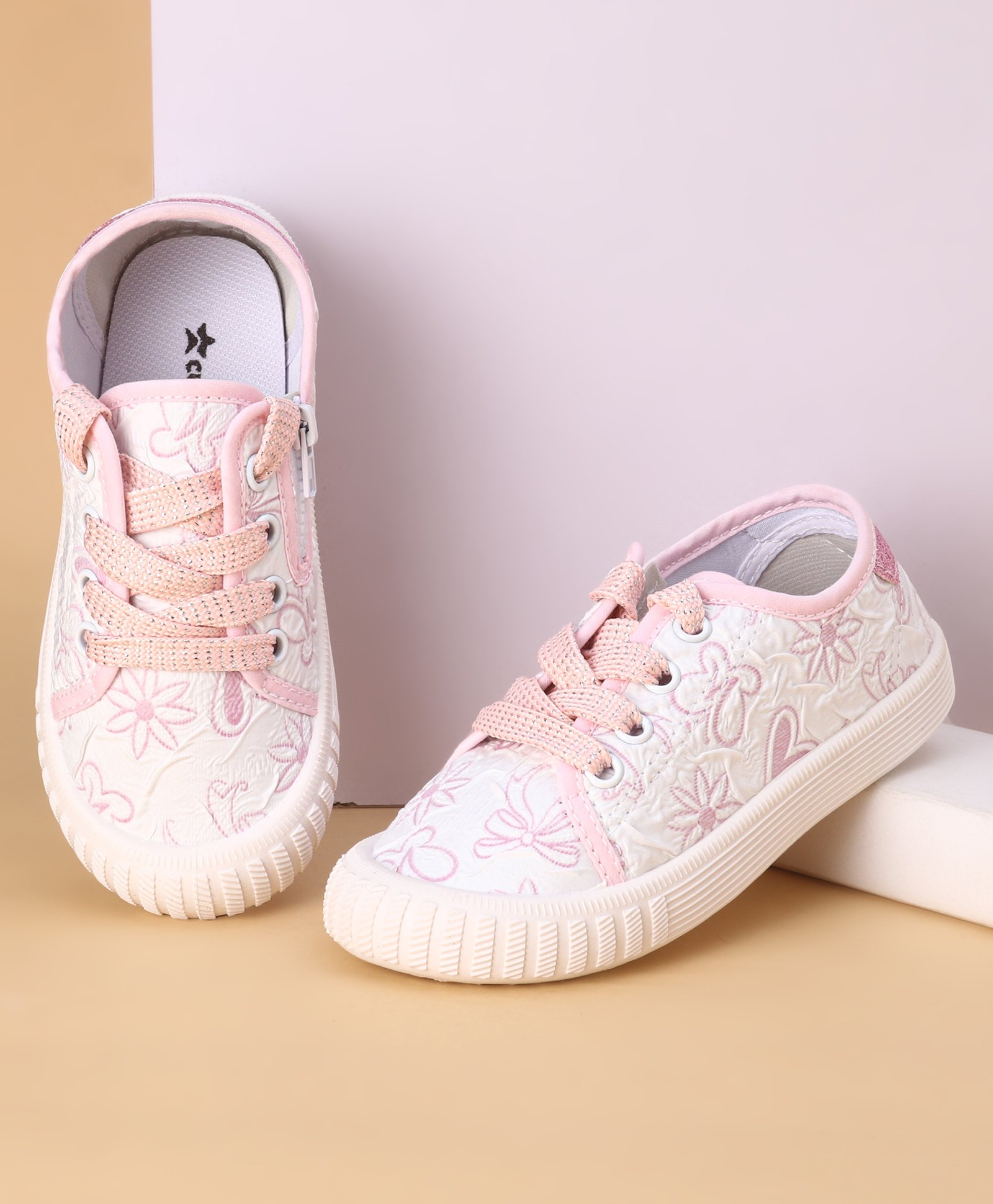 Cute Walk by Babyhug Lace Ups Casual Shoes Floral Print - Pink-picture-12