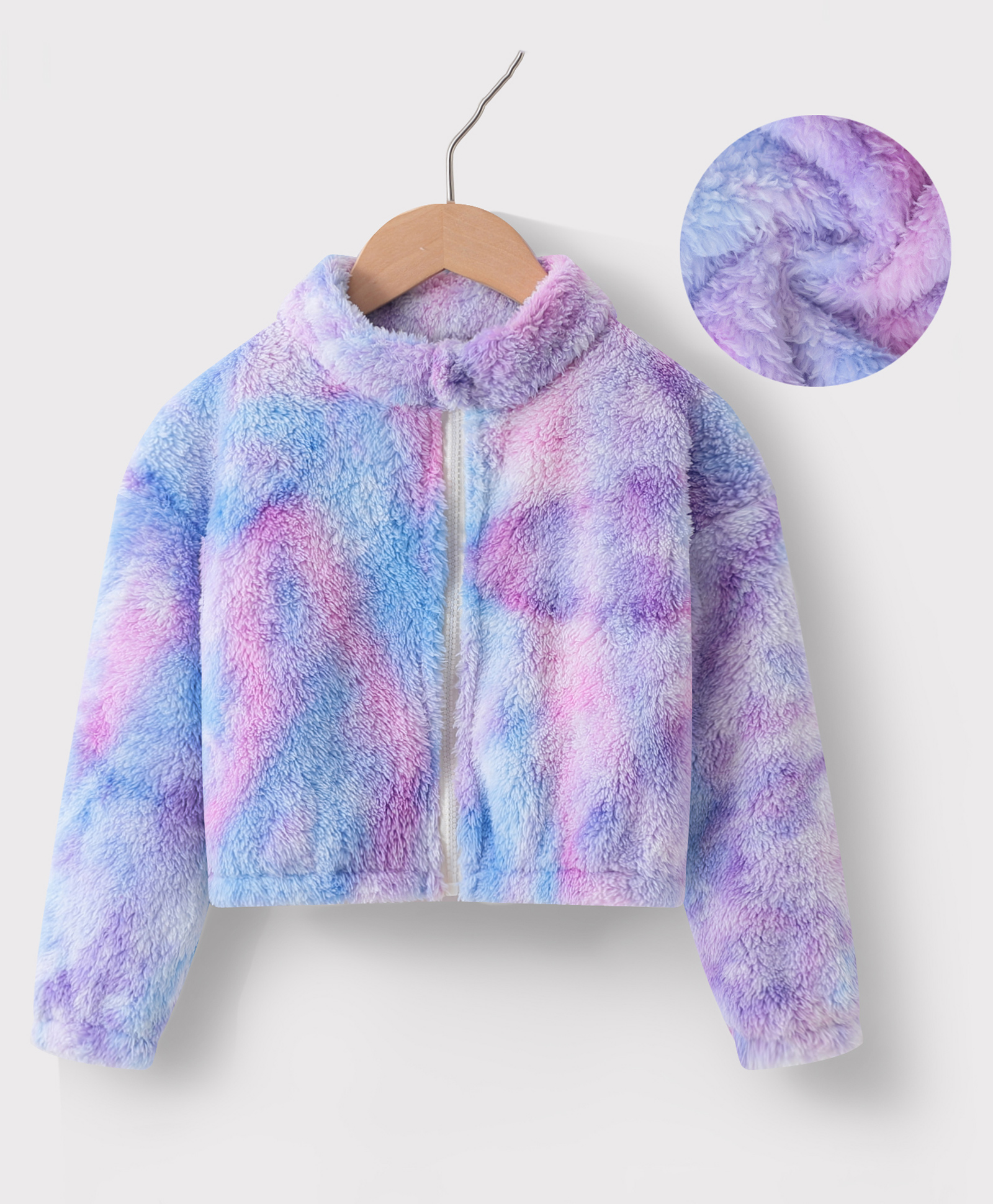 Kookie Kids Full Sleeves Sweatjacket with Fur Solid Colour -   Purple-image-40