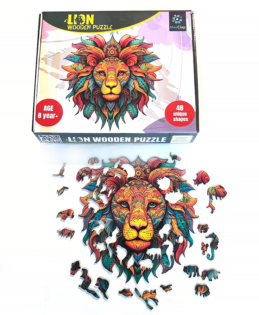 MetClap Baby Lion 3D Magical Puzzle come with 50 animal puzzle pieces-picture-4