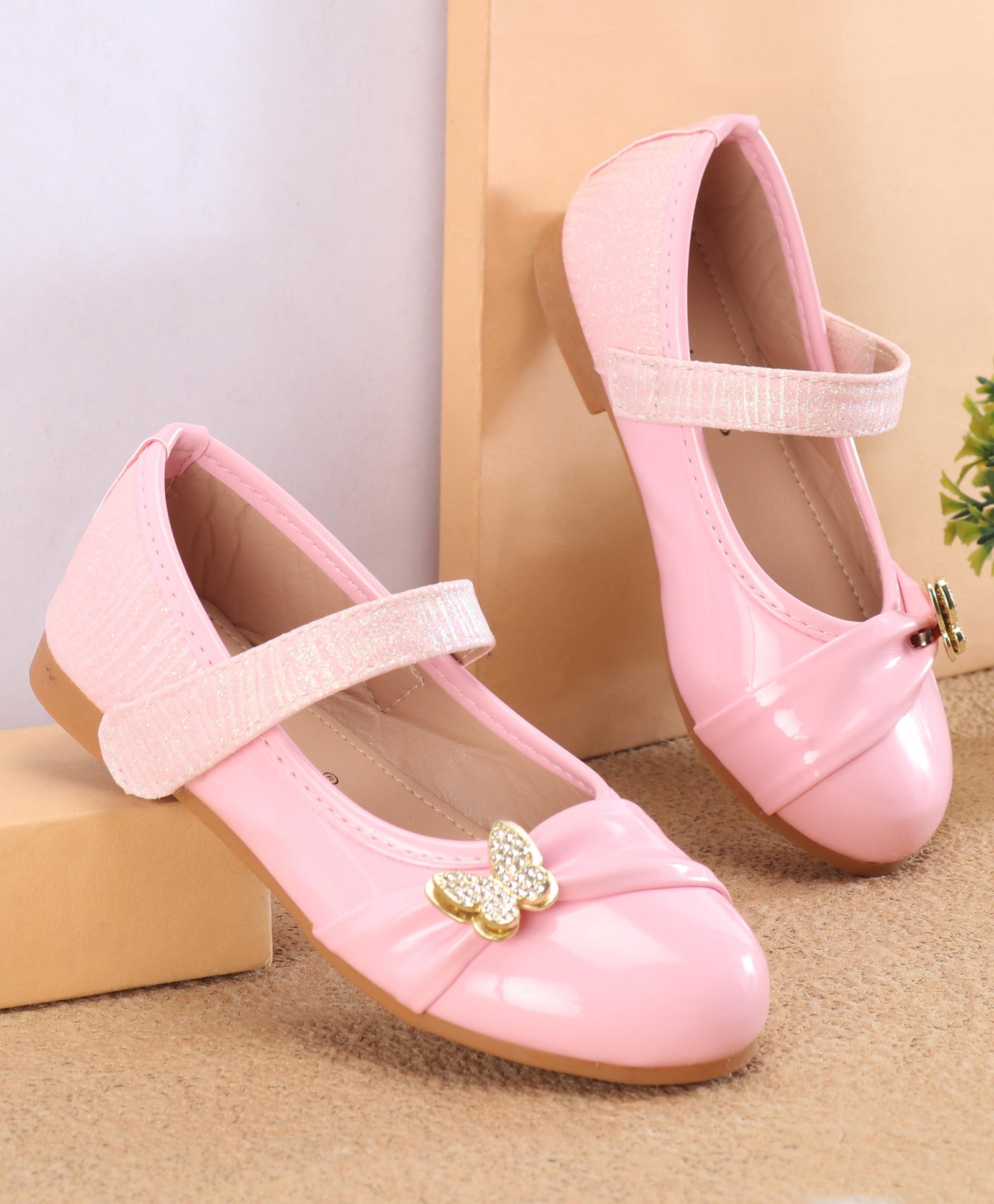 Cute Walk By Babyhug Ballerinas With Velcro Closure & Butterfly Applique - Pink-image-38