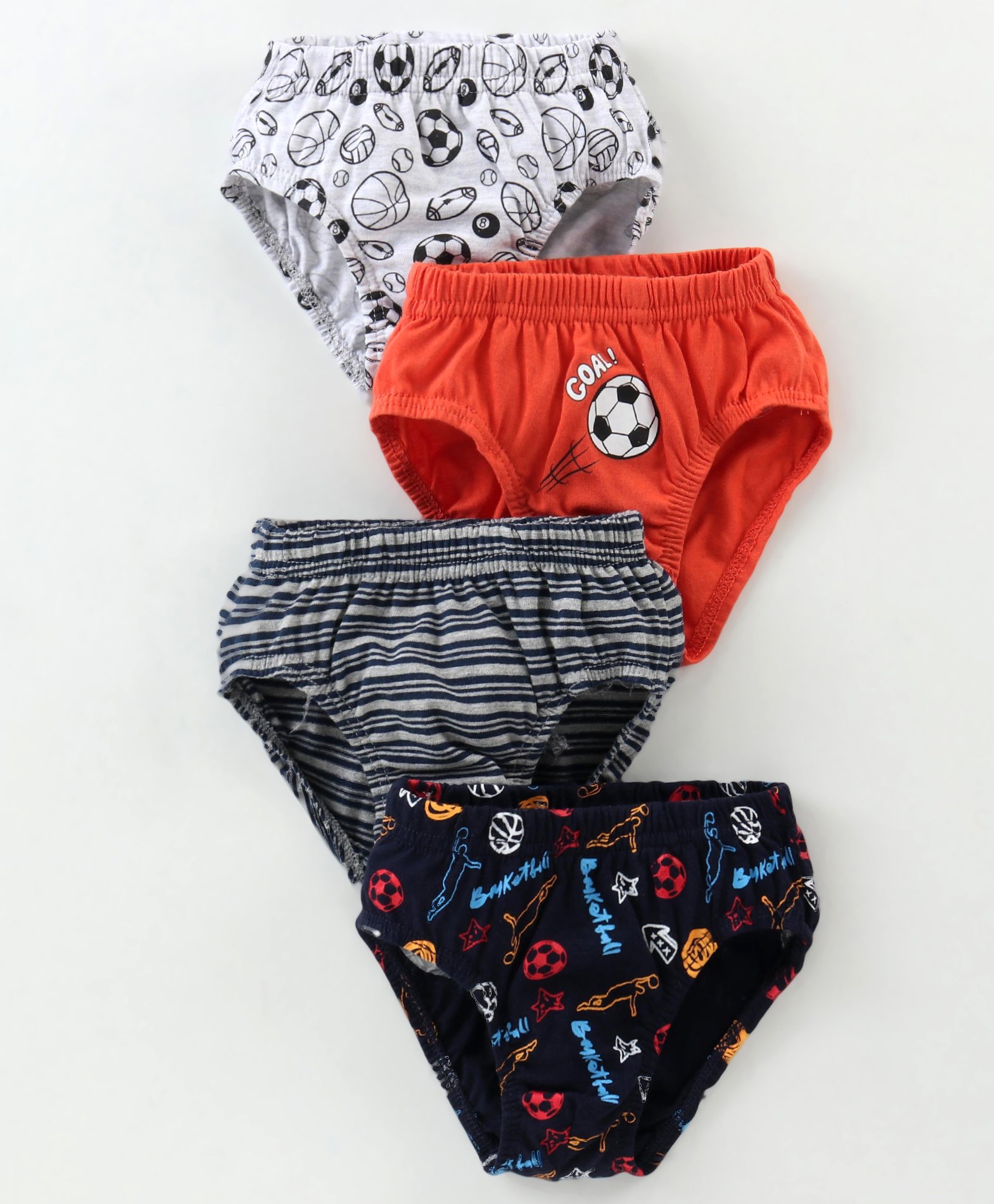 Bodycare Cotton Knit Briefs With Football Print Pack Of 4 - Multicolor-picture-22