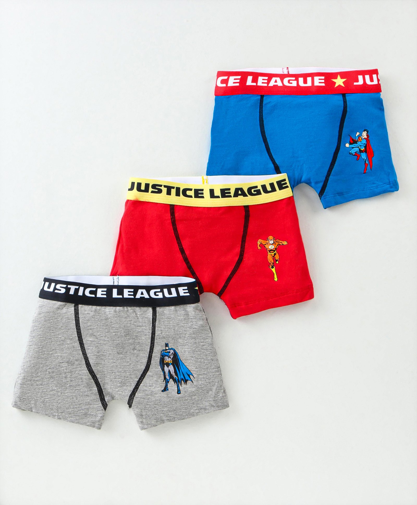 Bodycare Cotton Knit Trunks With WB Characters Print Pack of 3 -Grey Blue & Red-picture-30