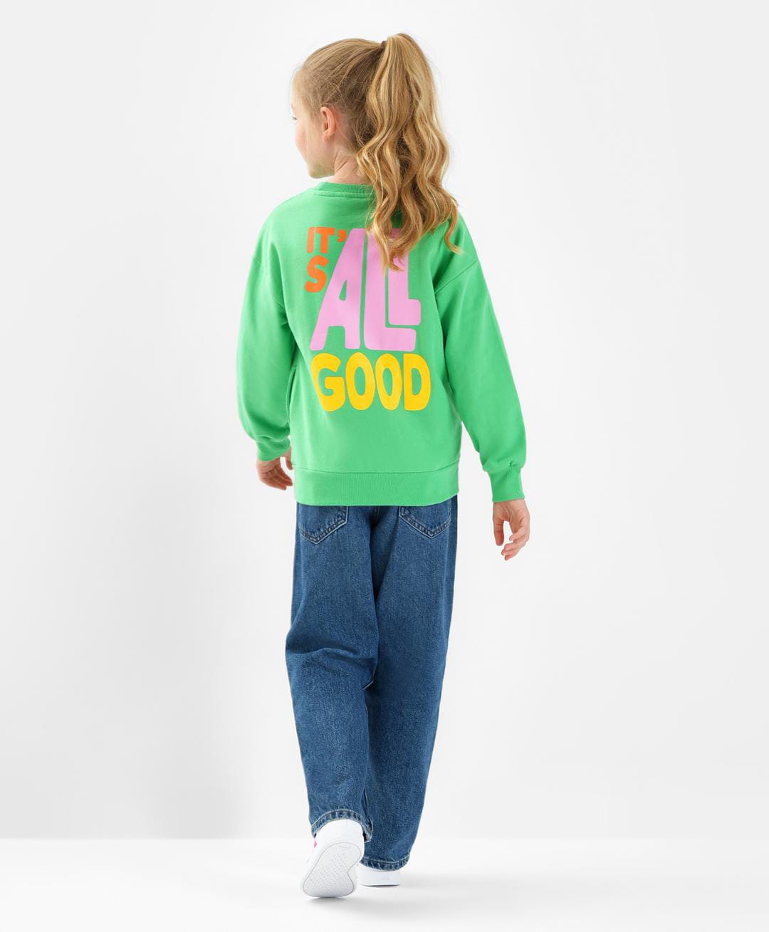 Primo Gino 100% Cotton French Terry Knit Full Sleeves Sweatshirt with Text Print - Green-picture-26