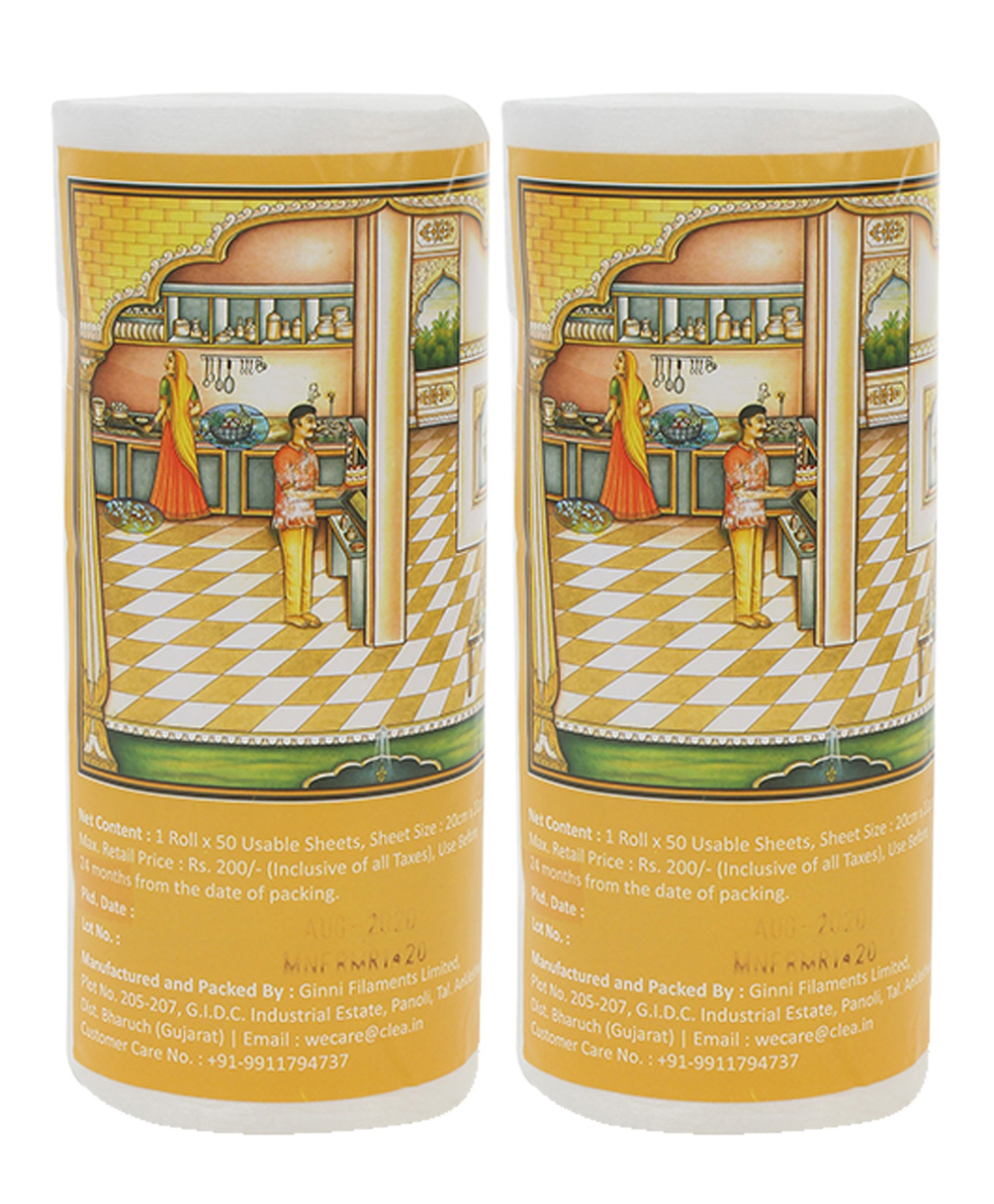Superwipe Kitchen Swipe Rolls Kitchen Tissue Roll Reusable & Washable Multi-Purpose Household Sheets - 50 Pulls per Roll (Pack of 2)-image-16