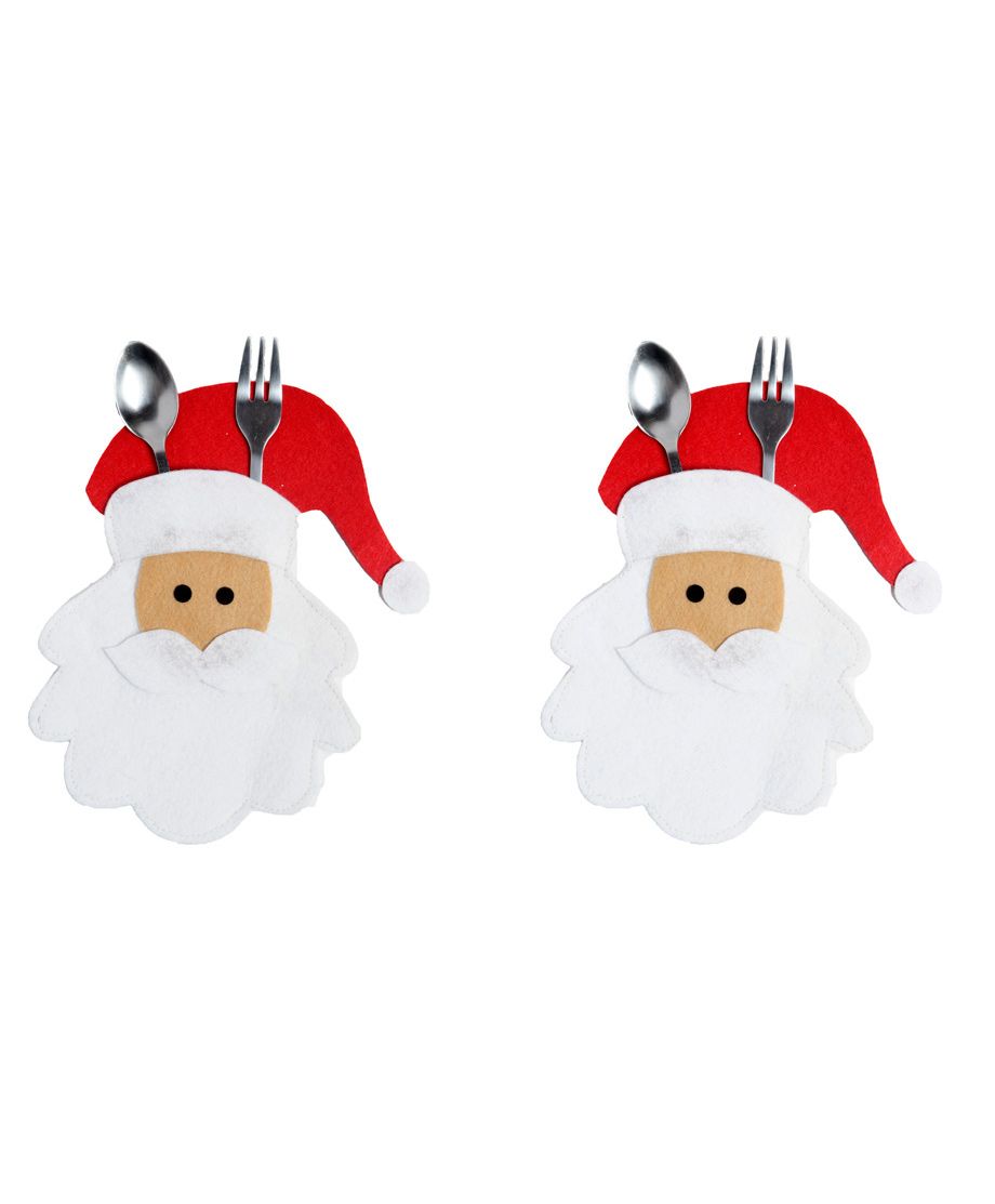 Li'll Pumpkins Santa Cutlery Pocket - White-picture-26
