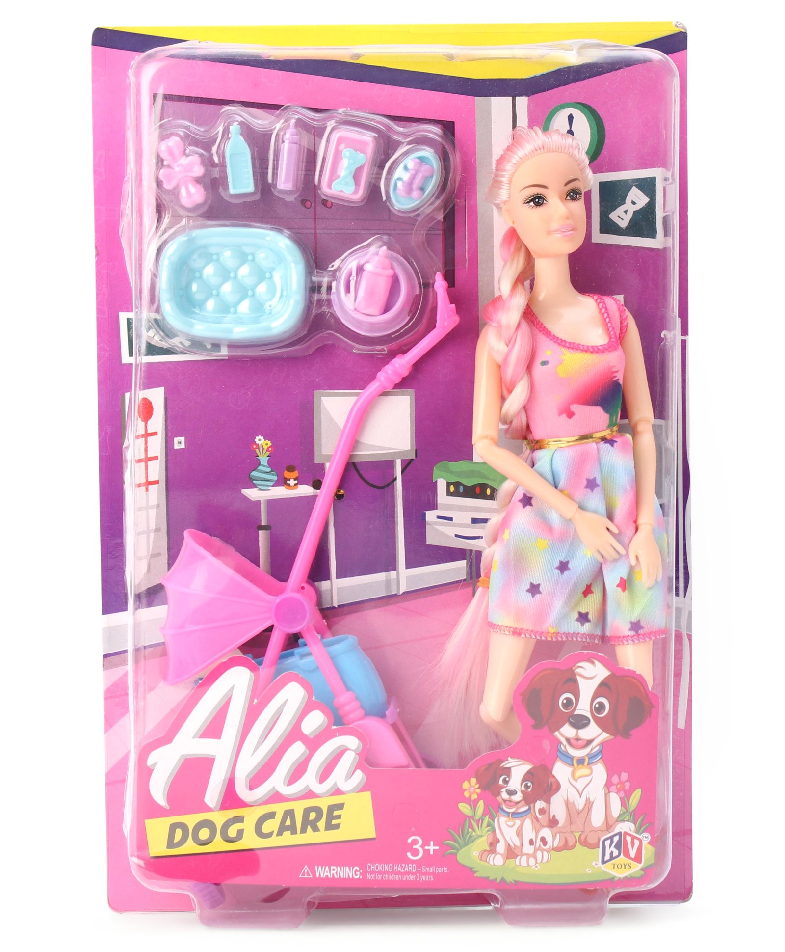 KV Impex Fully Moveable Alia Doll With Accessories Multicolor - Height 28 cm-image-38