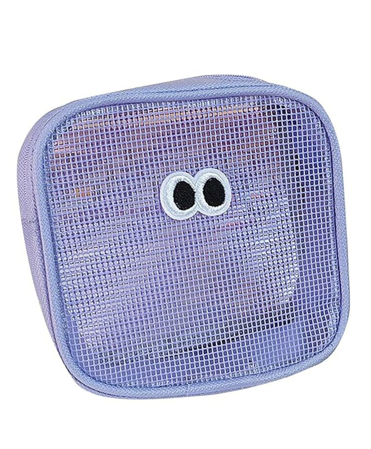 House of Quirk Cute Eye Mesh Cosmetic Bags, Makeup Bags Travel Makeup Organization Case, Makeup Brush Lipstick Case Storage Toiletry Bags (Purple)-image-45