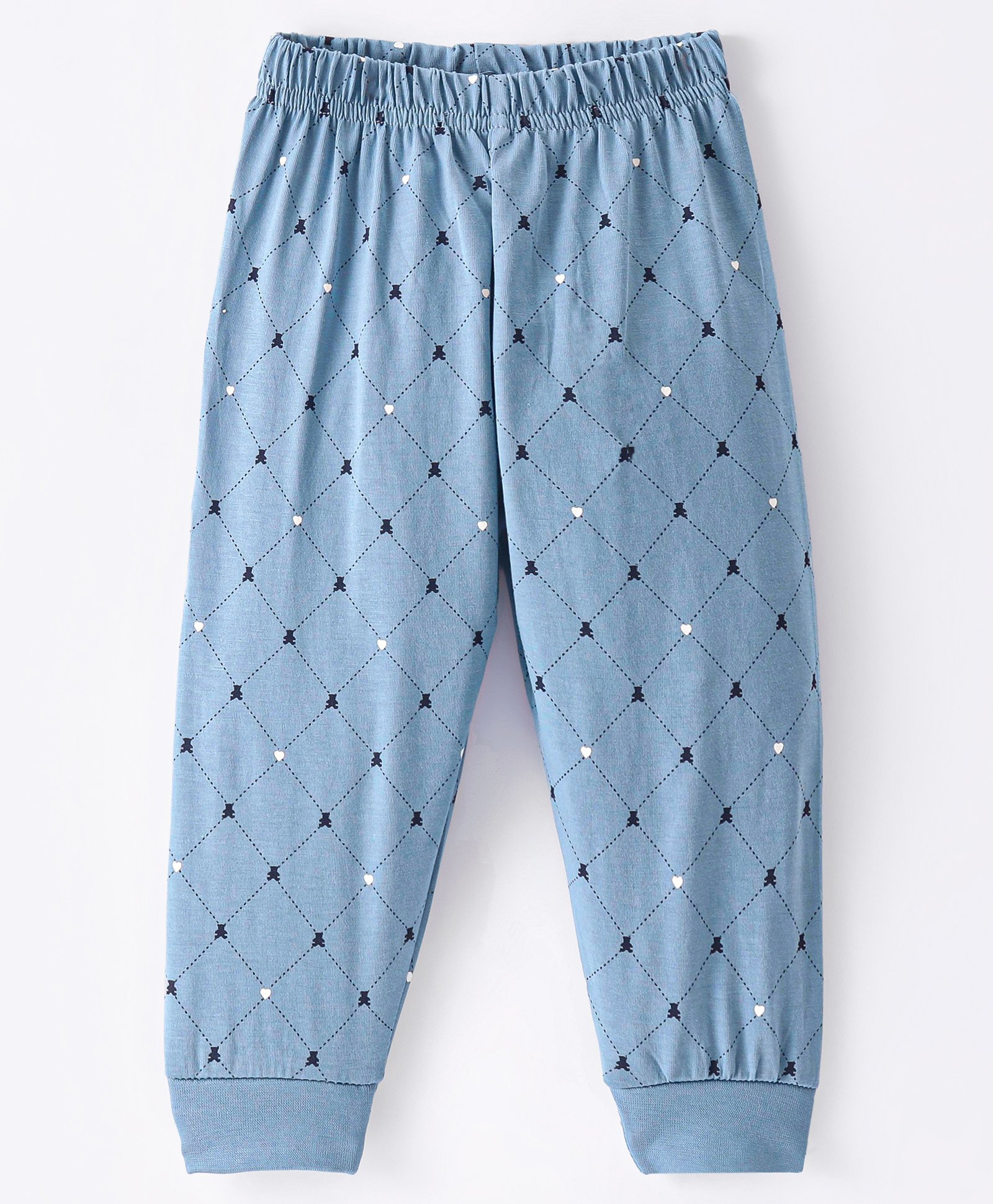 Ollypop Sinker Full Length Lounge Pant with Hearts Print - Blue-picture-13