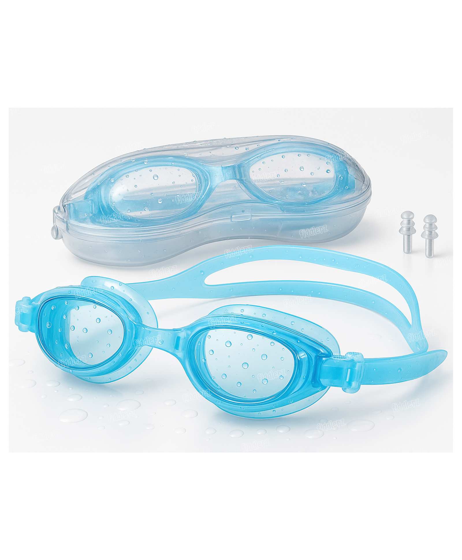 Fiddlerz Anti Fog Swimming Goggles with UV Protection & Adjustable Strap Blue color Age 3 and Above-image-40