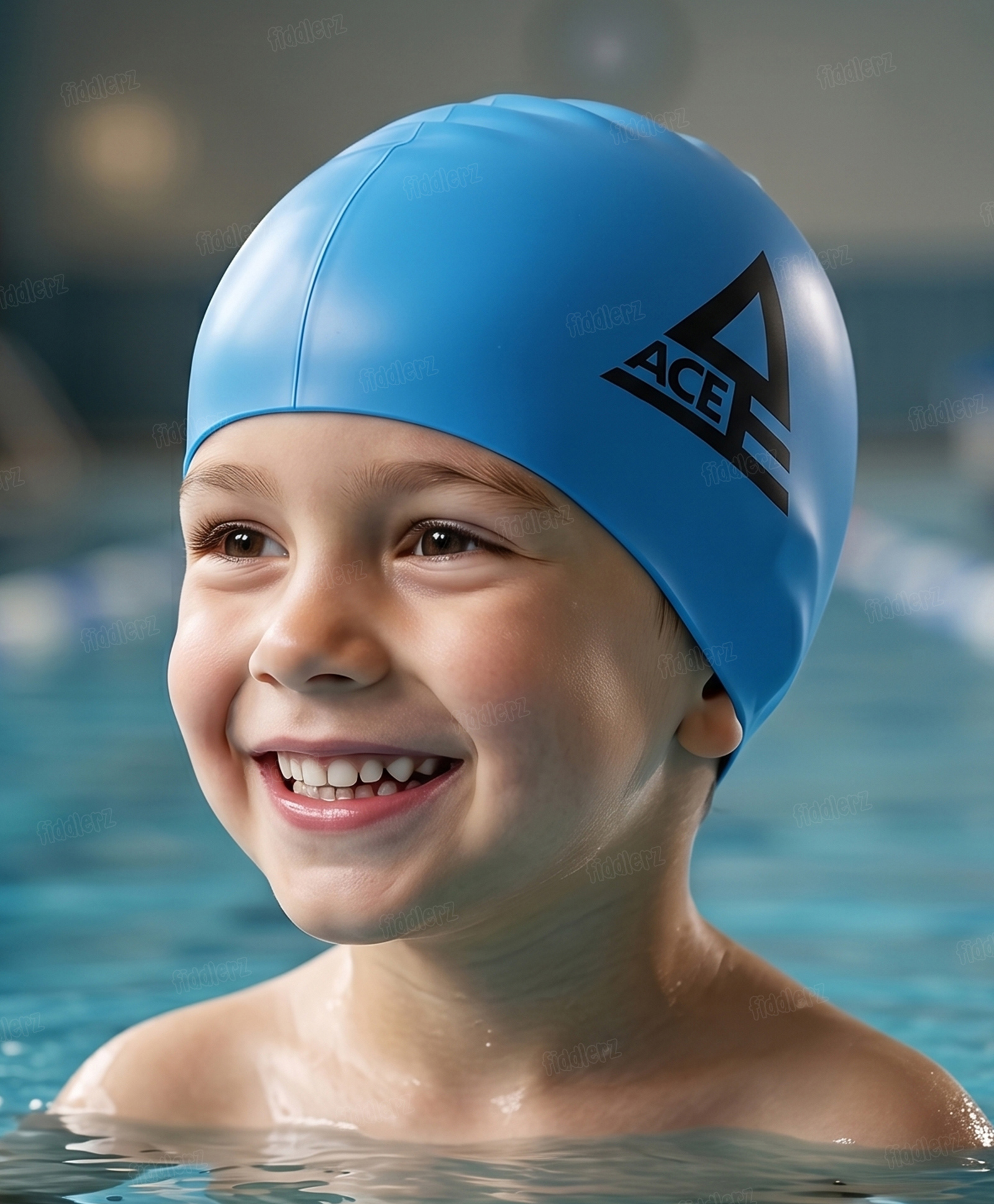Fiddlerz Multicolor Silicone Swimming Cap for Long Hair for Kids Boys Girls-image-3