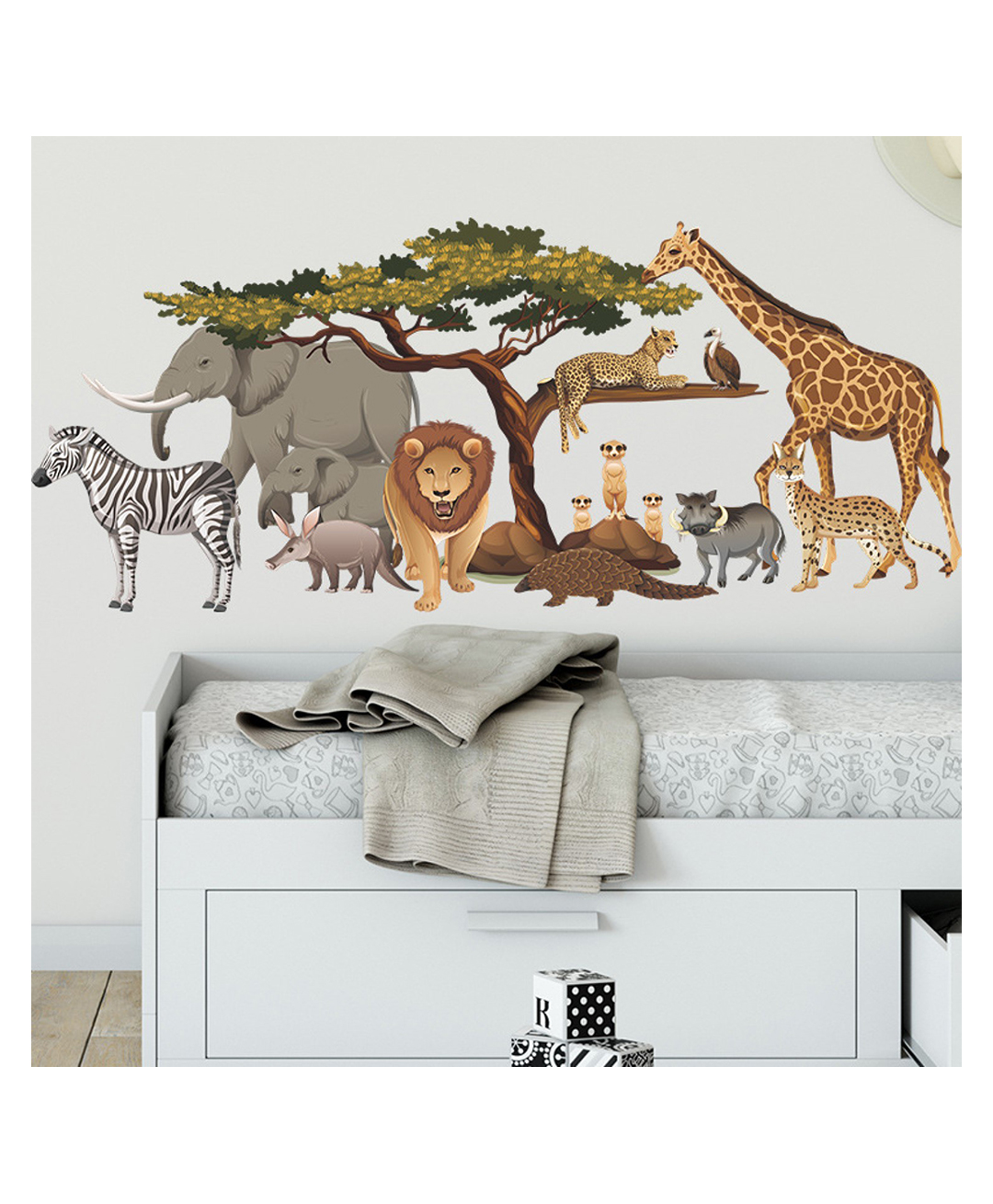 Jaamso Royals Cartoon Jungle Zoo Animals Kids Room Decor Wall Sticker-image-18