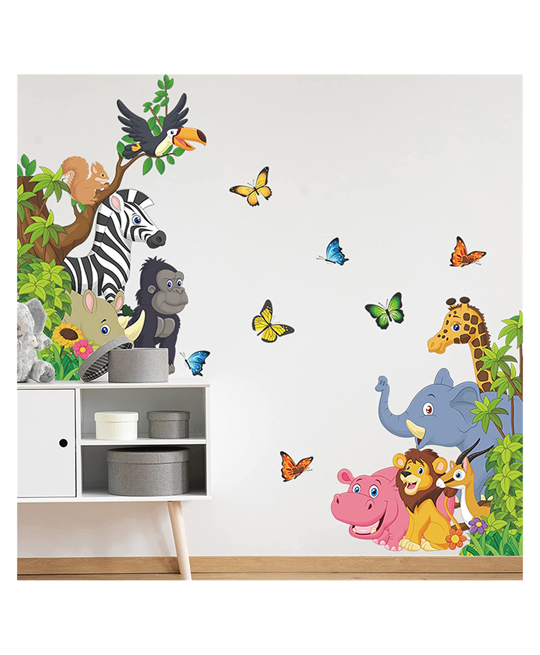Jaamso Royals Forest Animal Treewall Kids Room Decor Wall Sticker-image-14