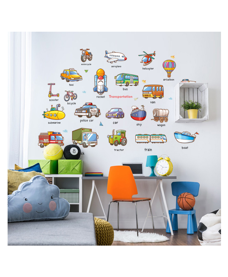 Jaamso Royals Vehicles With Their Names Kids Room Decor Wall Sticker-picture-20