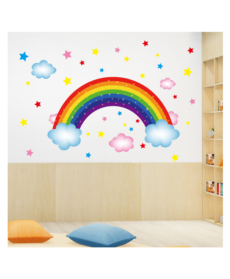 Jaamso Royals Cartoon Colored Rainbow Kids Room Decor Wall Sticker-image-35