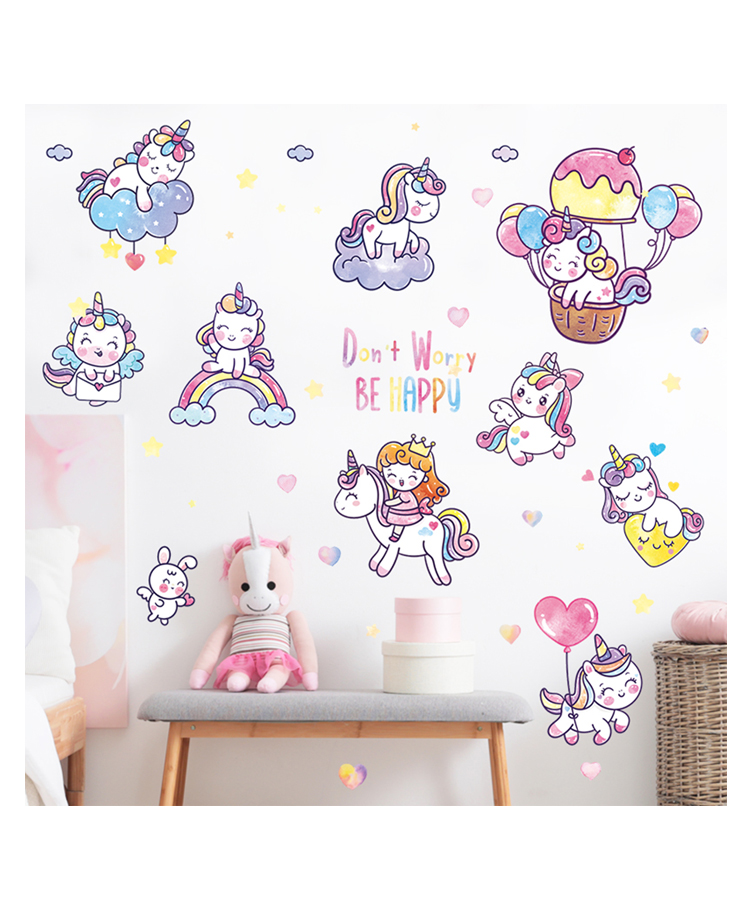 Jaamso Royals Cartoon Girls and Horses Kids Room Decor Wall Sticker-picture-17