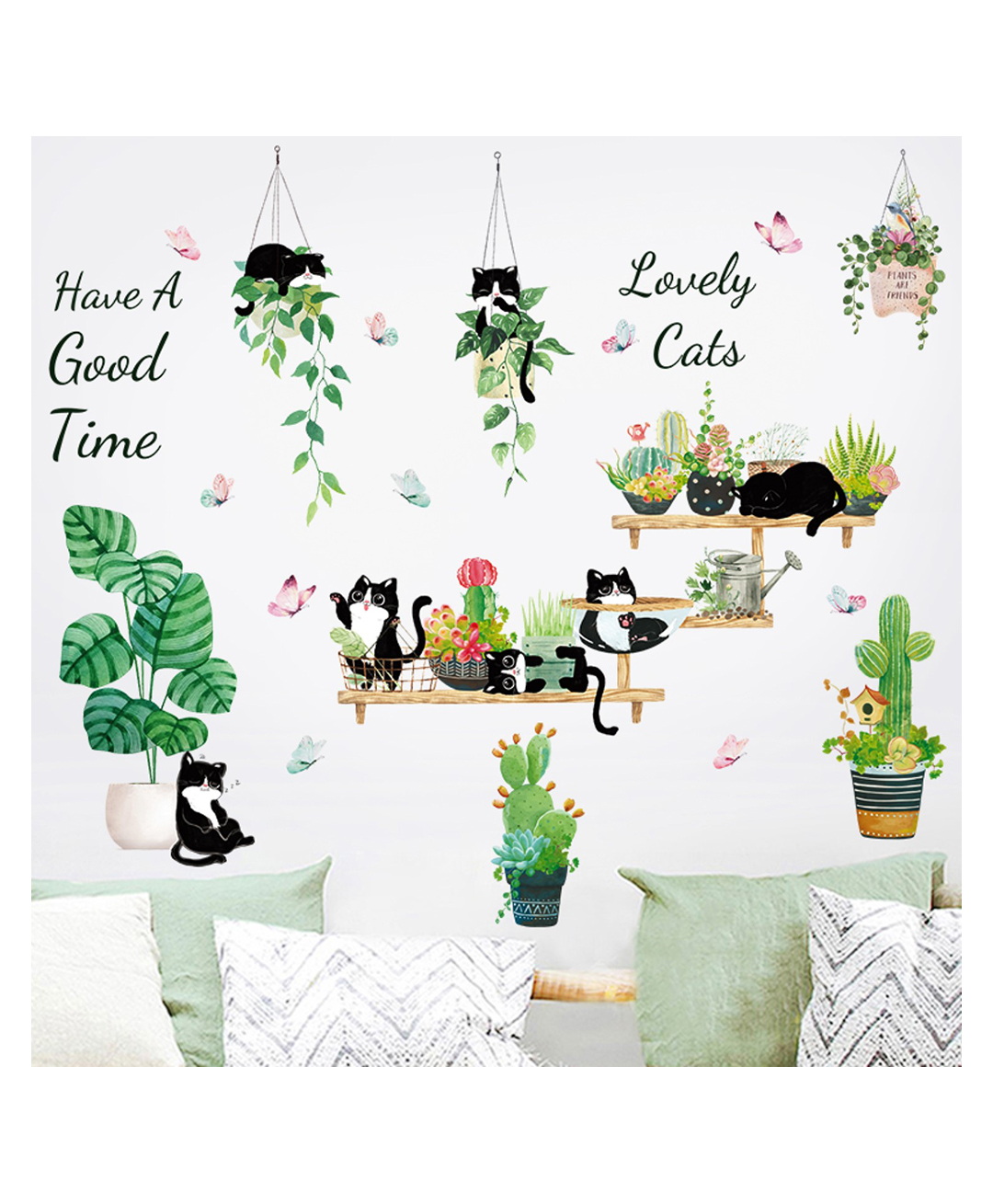 Jaamso Royals Black Cute Cats Kids Room Decor Wall Sticker-picture-1