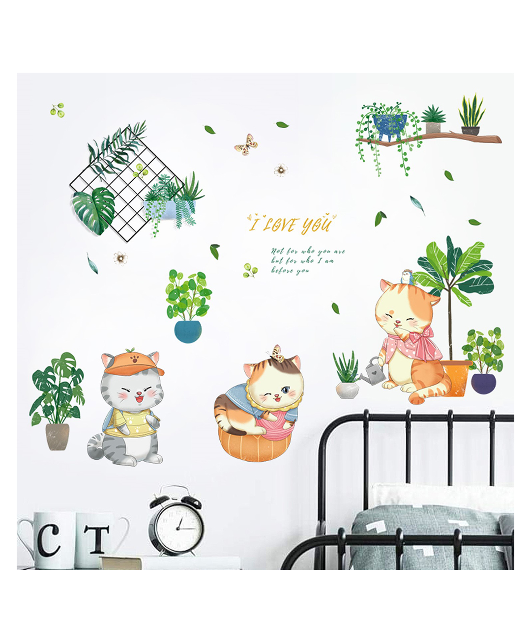 Jaamso Royals Home Plant With Cats Murals Kids Room Decor Wall Sticker-image-26