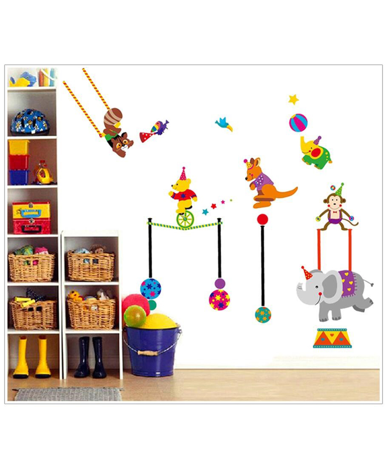 Jaamso Royals Blue Cartoon Vehicle Kids Room Decor Wall Sticker-picture-46