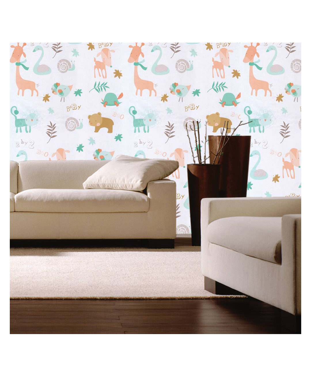 Jaamso Royals White Kids Animals Kids Room Decor Wallpaper-picture-34