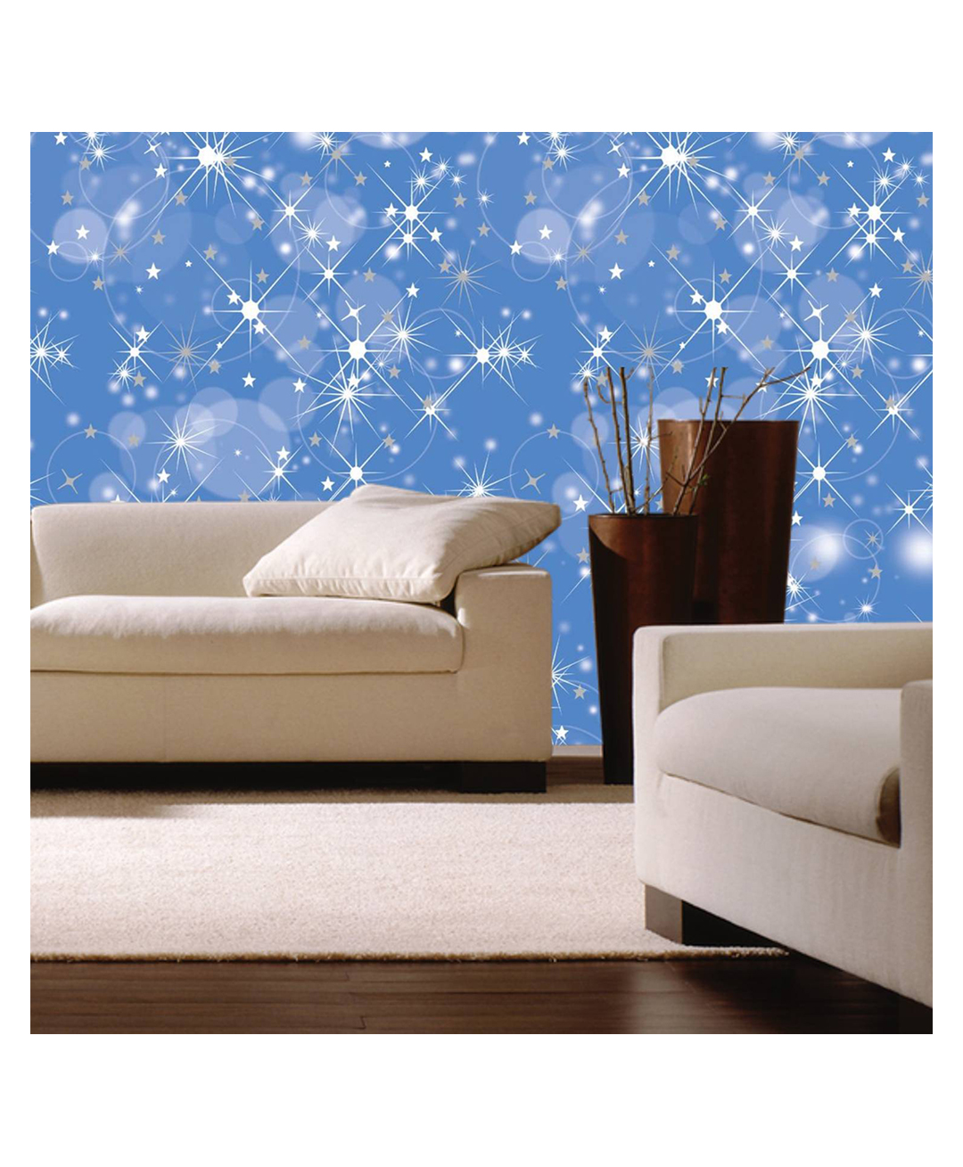 Jaamso Royals Blue Sparkling Star Kids Room Decor Wallpaper-picture-5