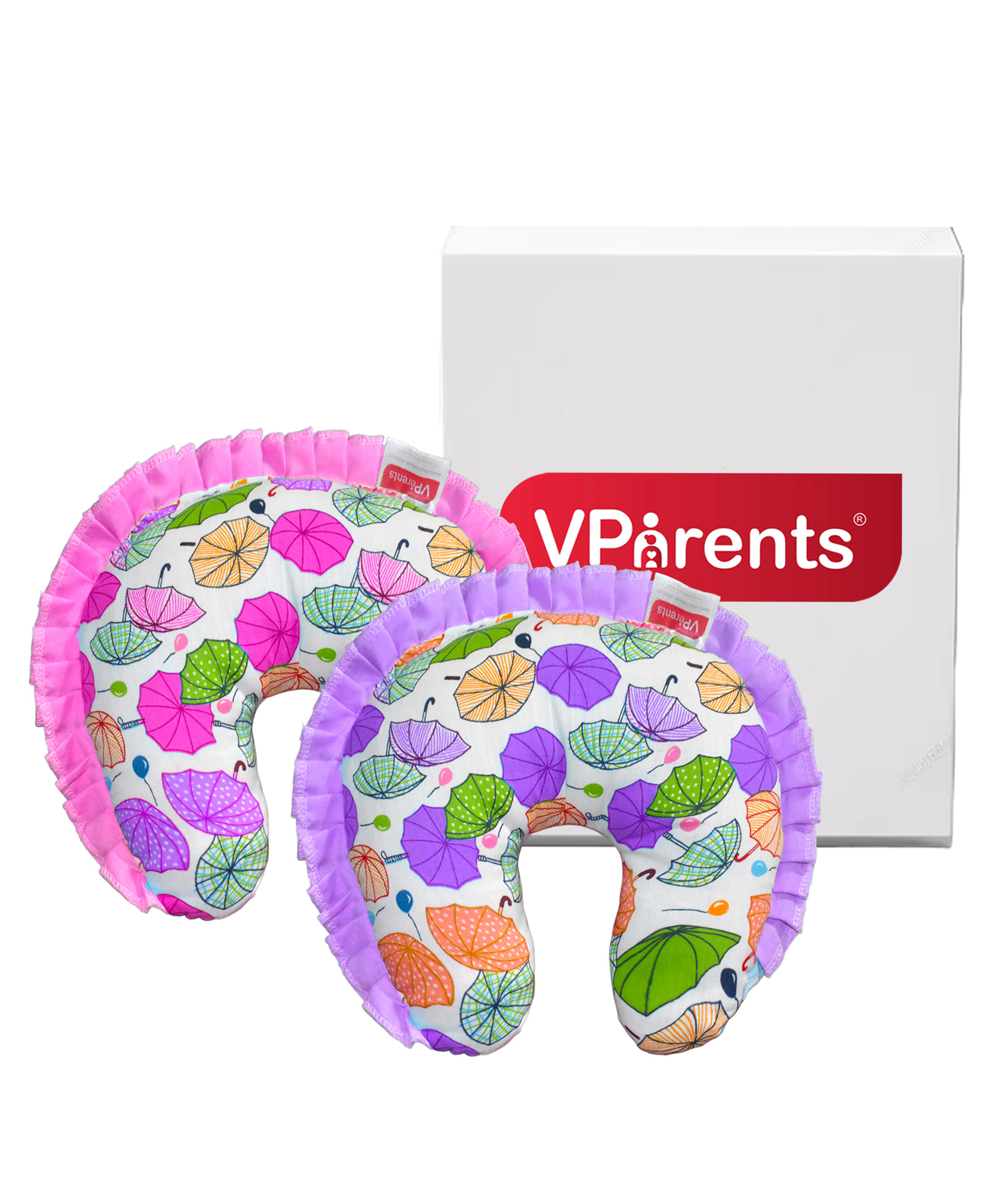 VParents New Born Baby Neck Support Soft Pillow for Head Shaping U Shape Pillow Chunky  (Pink, purple) 111202 (Pack of 2)-picture-17
