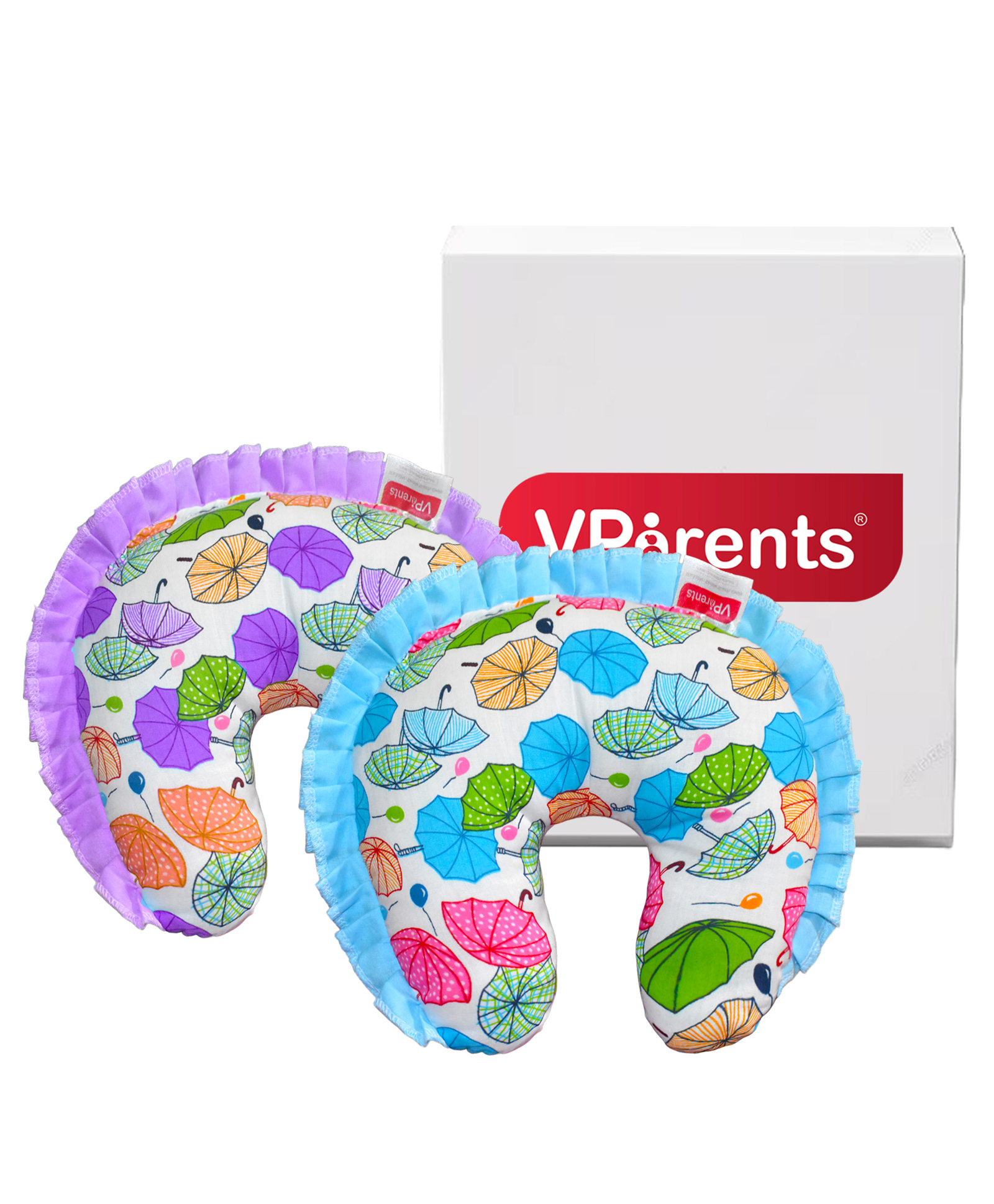 VParents New Born Baby Neck Support Soft Pillow for Head Shaping U Shape Pillow Chunky  (blue, purple) 111203 (Pack of 2)-picture-10