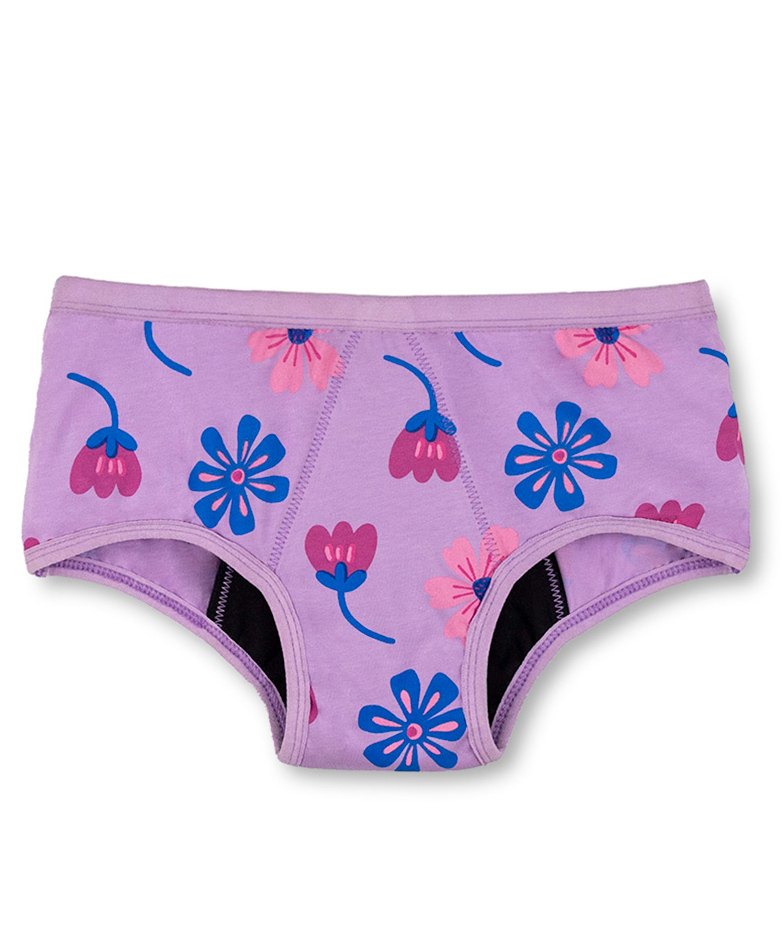 Plan B Flowers Printed Reusable Pad Free Spotting Panty For Light Flow - Lavender-picture-25