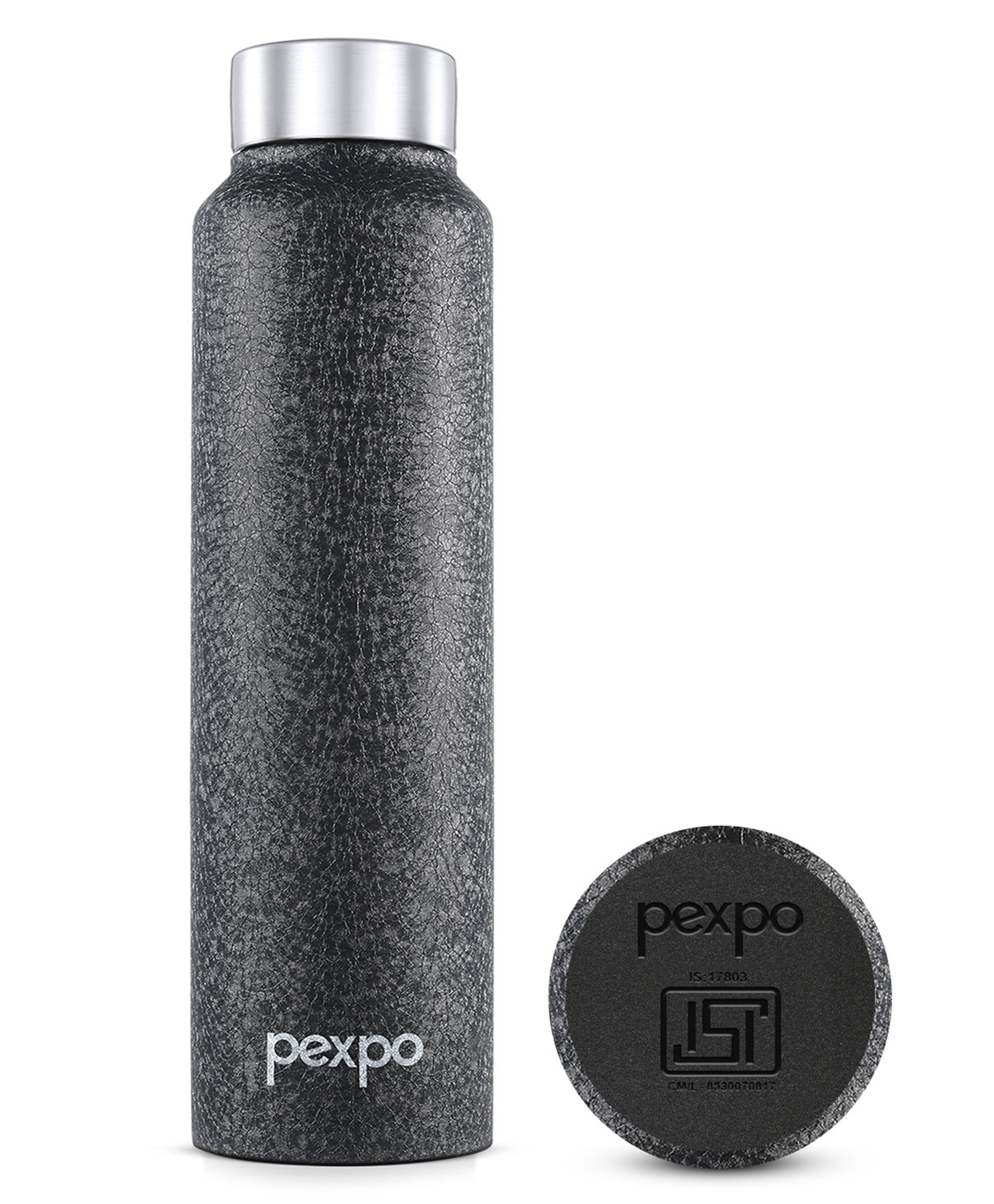 Pexpo Chromo Stainless Steel Sports/Fridge Water Bottle 1 Litre, Black | Eco friendly | BPA Free | Water Bottle for Office, Gym, School, Yoga, Trekking, Men, Women and Kids-image-4