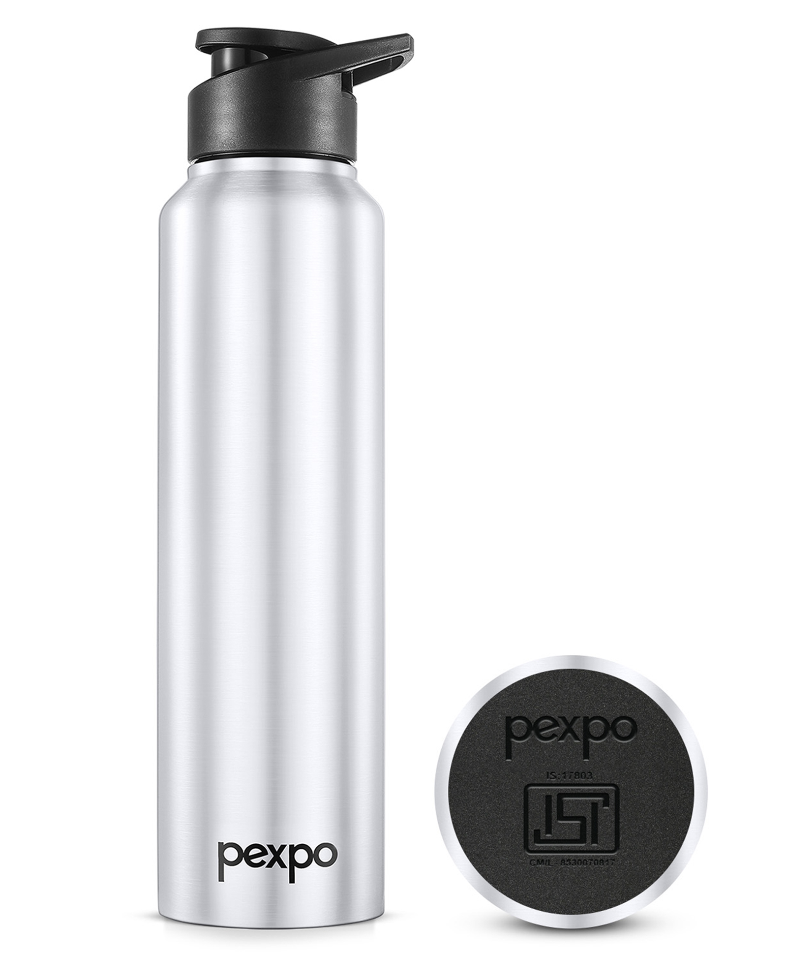 go24 Pexpo Chromo Stainless Steel Sports/Fridge Sipper Water Bottle 1 Litre, Silver | Eco friendly | BPA Free | Water Bottle for Office, Gym, School, Yoga, Trekking, Men, Women and Kids-picture-14
