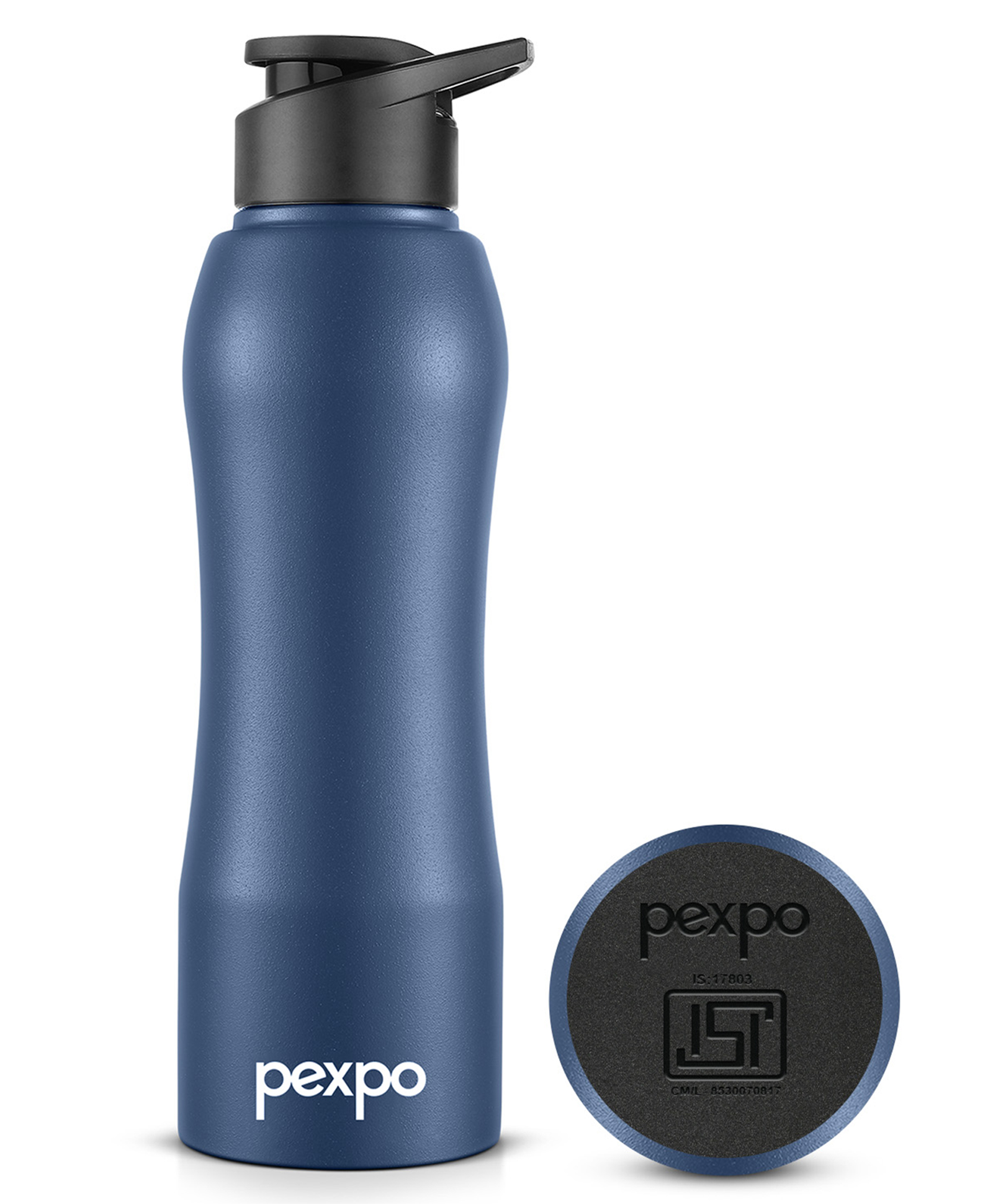 go24 Pexpo Bistro Stainless Steel Fridge Cooling/Sports Sipper Water Bottle 1 Litre, Denim Blue|Single Walled|Easy Grip | Home, Office, Gym, School, Yoga, Trekking, Men, Women & Kids-picture-28