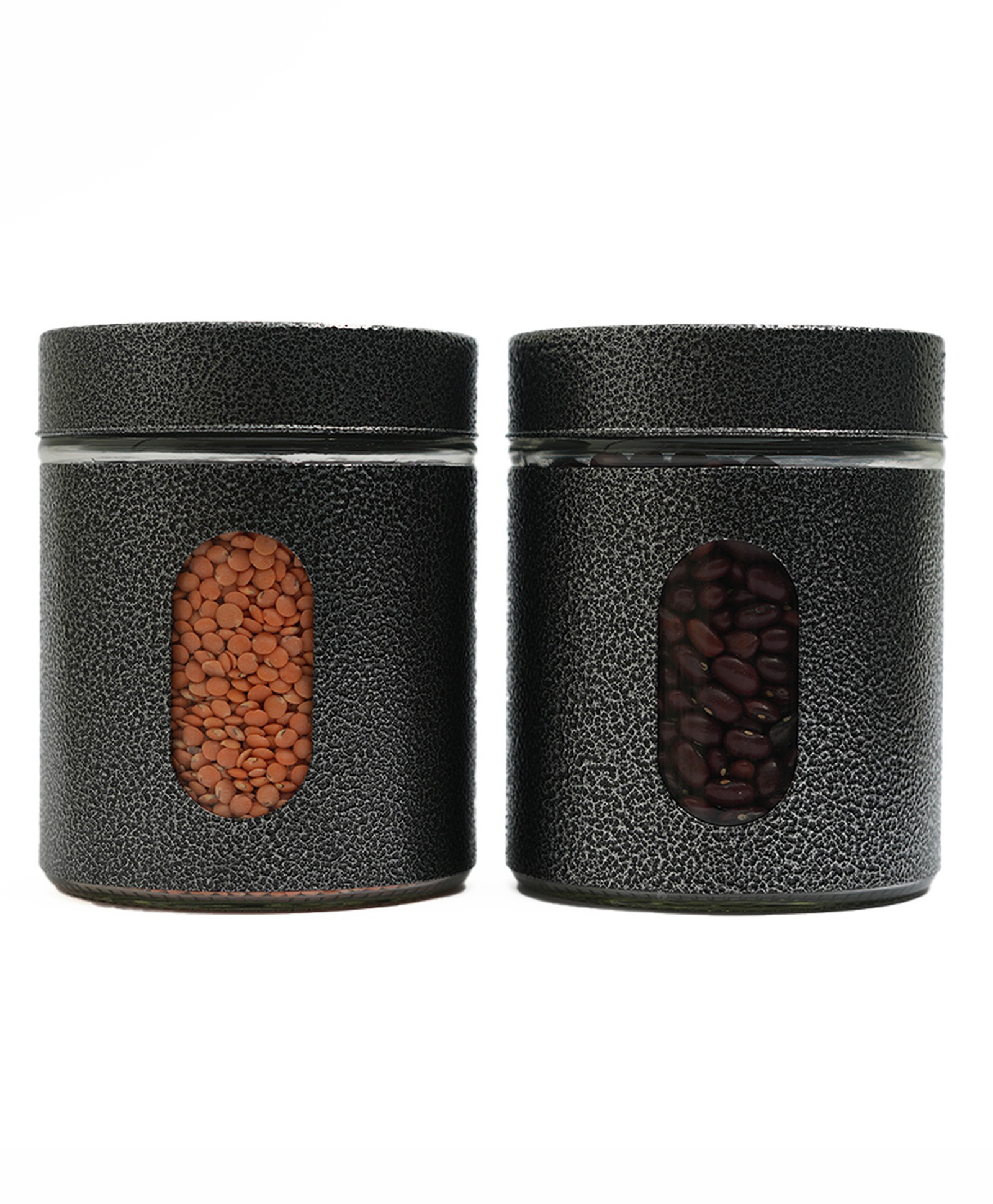Femora Carbon Steel Jar for Kitchen Storage with Clear Glass Window and Carbon Steel Lid, 700 ml- Set Of 2.-image-30