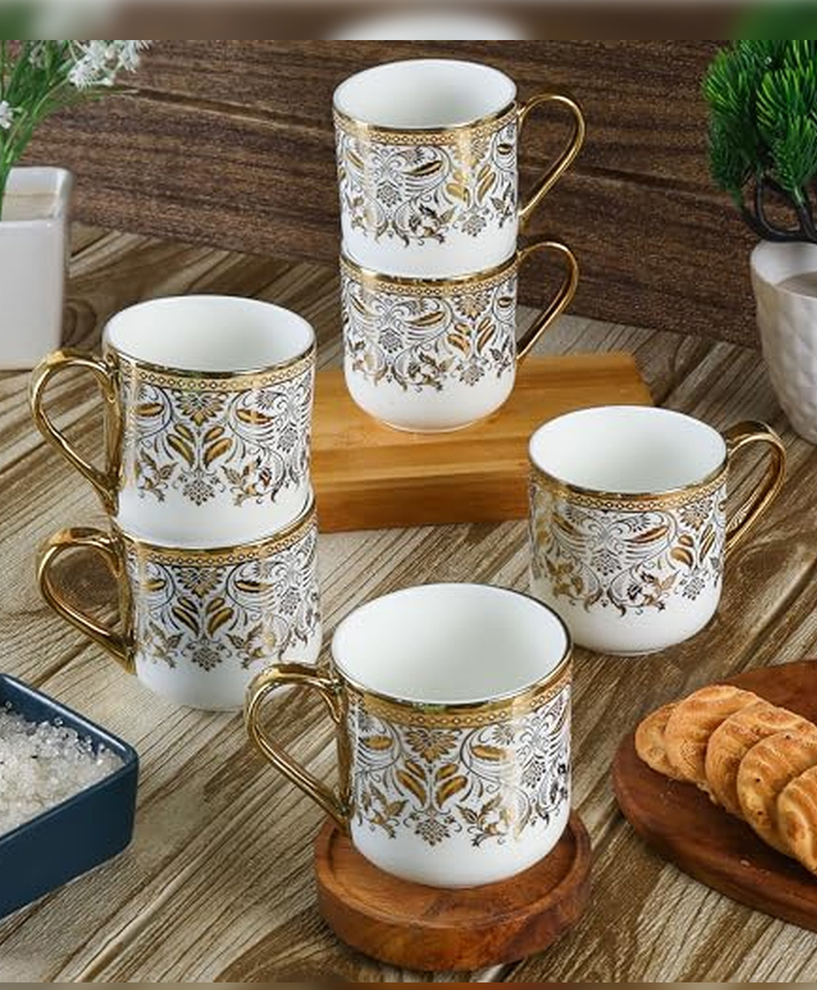 Femora Golden Royal Golden Leaves Tea Mugs, Ceramic Tea Cups, Coffee Mugs-image-37