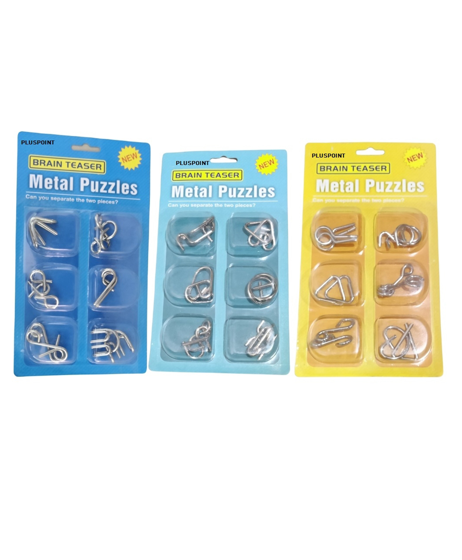 PLUSPOINT Brain Teasers Metal Wire Puzzle Toys - Assorted Metal Puzzle Toys for Gifts, Party Favors, Prizes, Disentanglement Puzzle Unlock Interlock Toys - IQ Puzzle Brain Teaser (18 pc)-picture-1