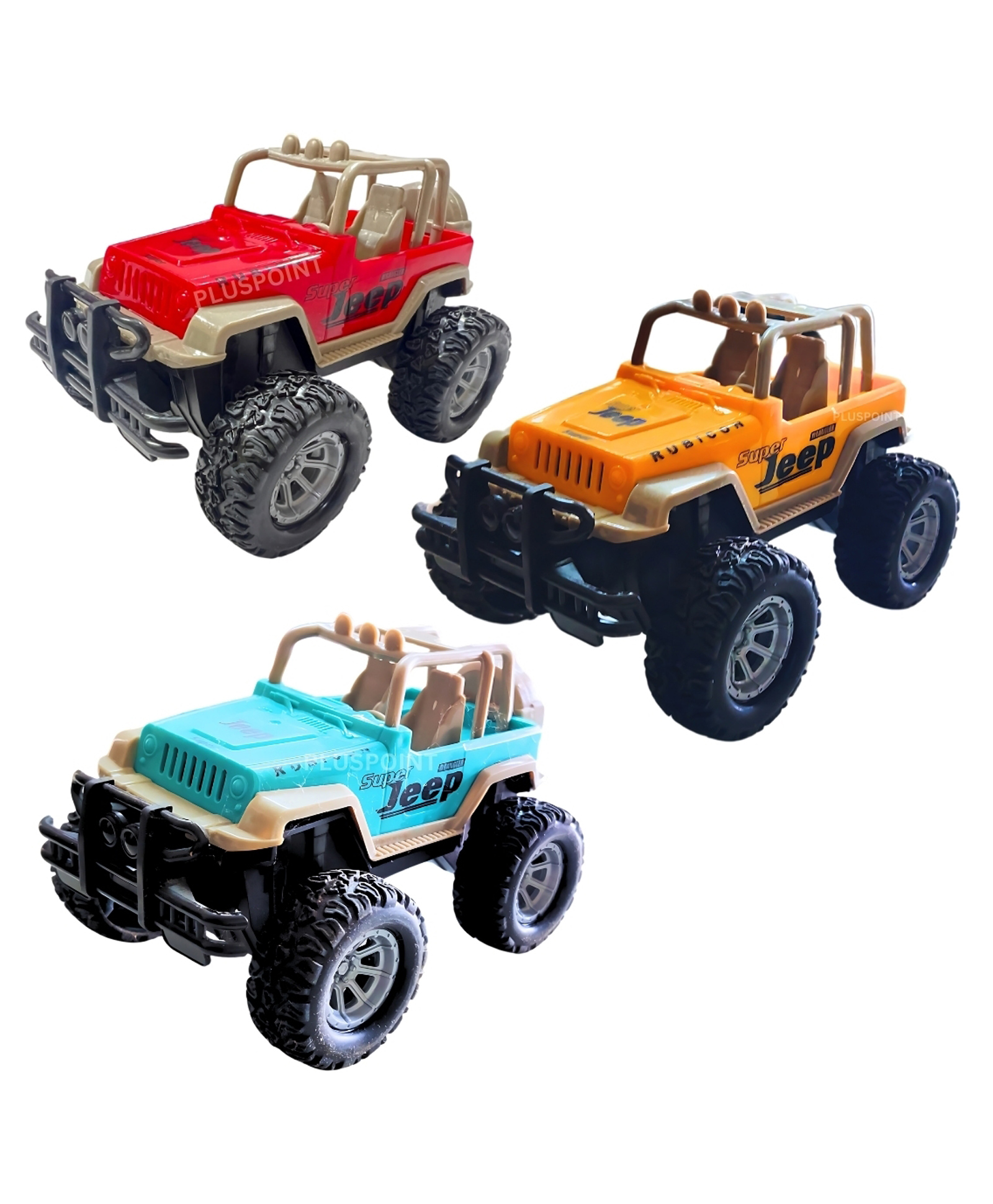 PLUSPOINT Monster Trucks Inertia Car Toys for Kids Push and go Friction Powered Cars for Kids - Monster Truck Car Toys Pack of 3 - Multicolor-picture-30
